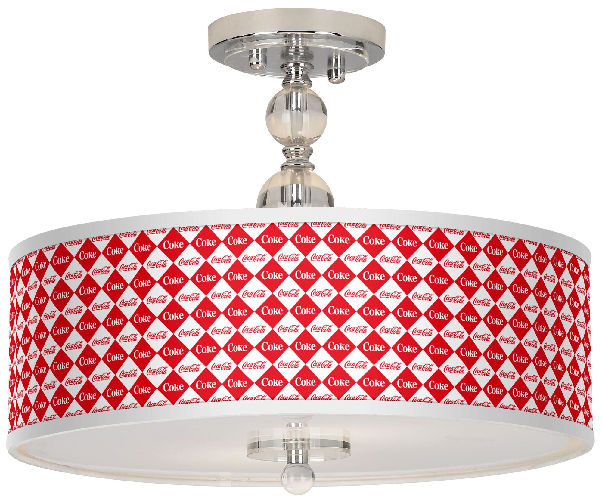 Coca-Cola® Diamond 16" Wide Semi-Flush Ceiling Light