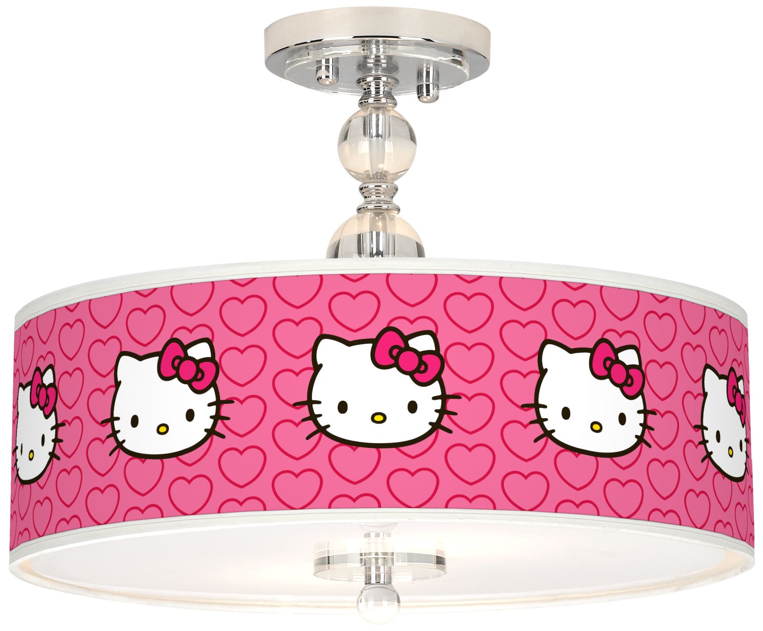 Hello Kitty Hearts 16" Wide Semi-Flush Ceiling Light