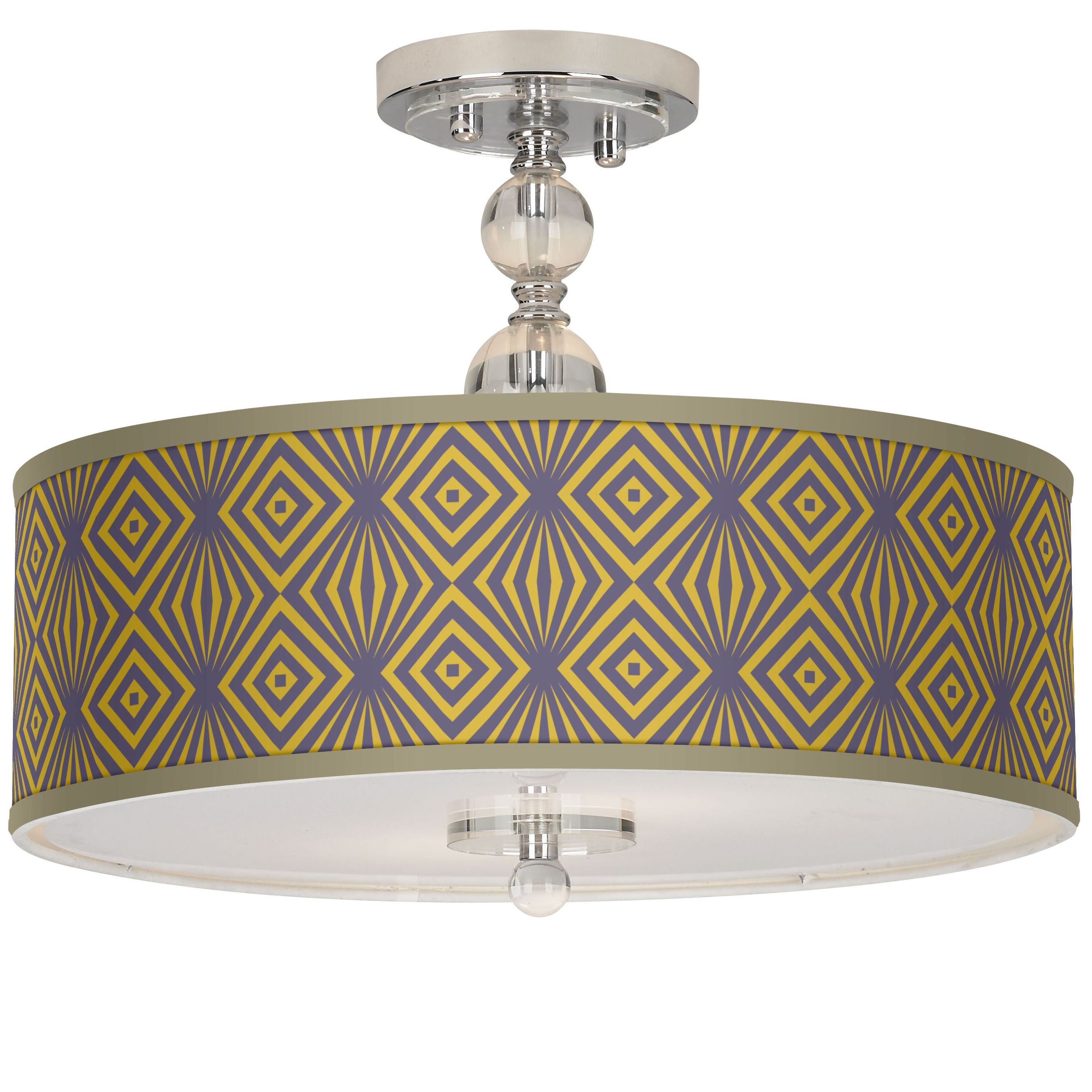 Deco Revival Giclee 16" Wide Semi-Flush Ceiling Light