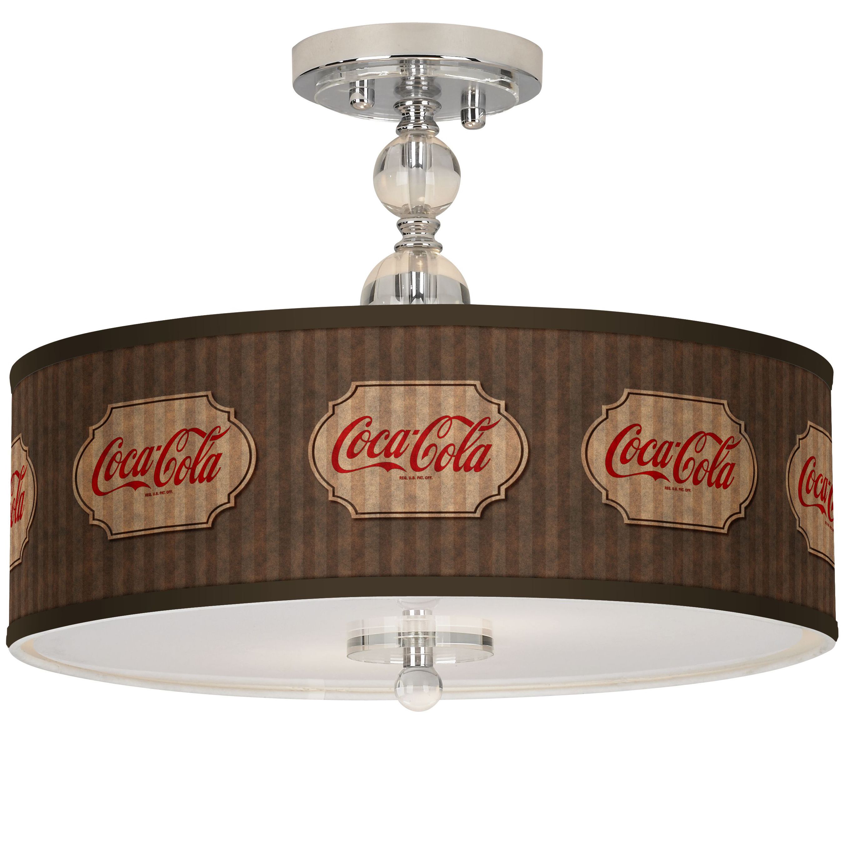 Coca-Cola&reg; Vintage Brown 16" Wide Ceiling Light