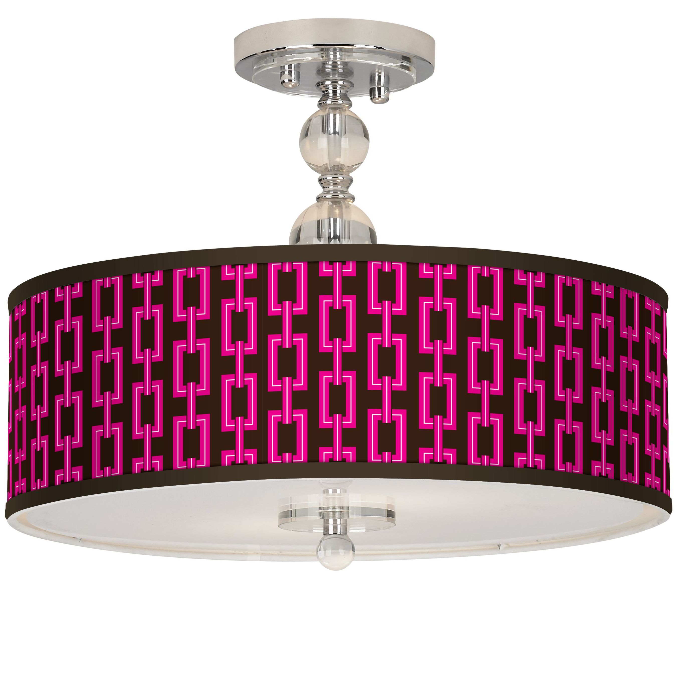 Chain Links Giclee 16" Wide Semi-Flush Ceiling Light