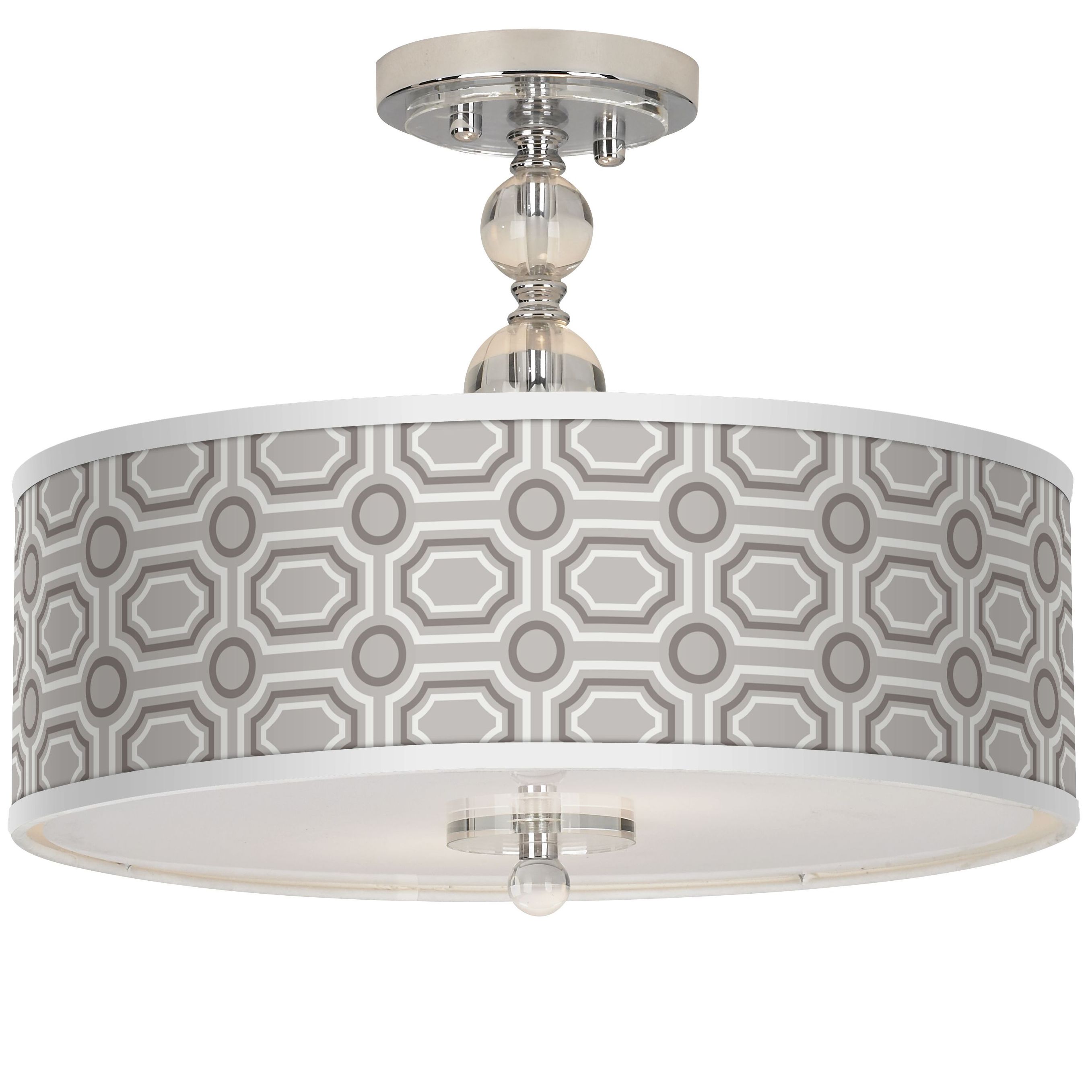 Luxe Tile Giclee 16" Wide Semi-Flush Ceiling Light