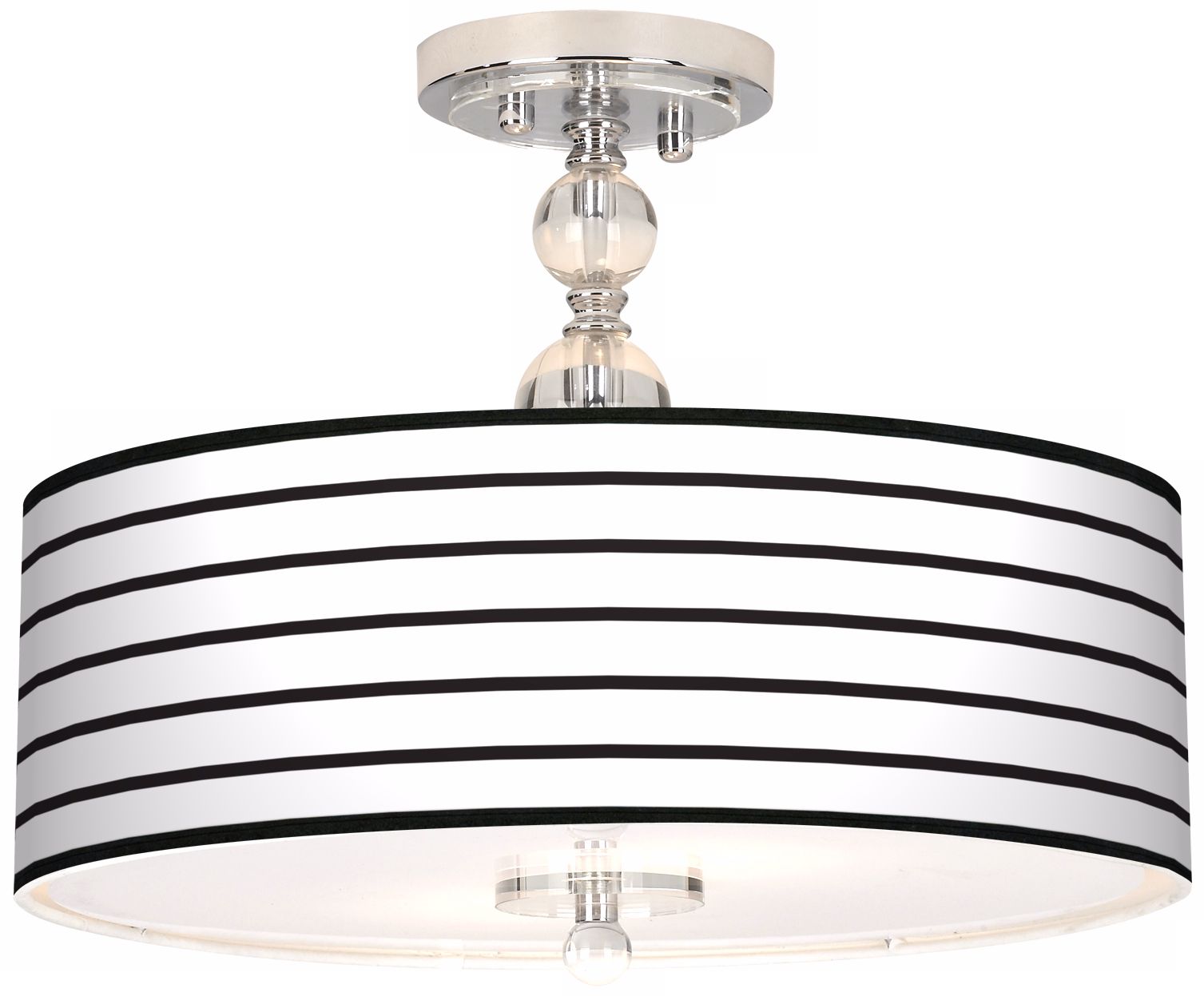 Black Parallels On White 16" Wide Semi-Flush Ceiling Light