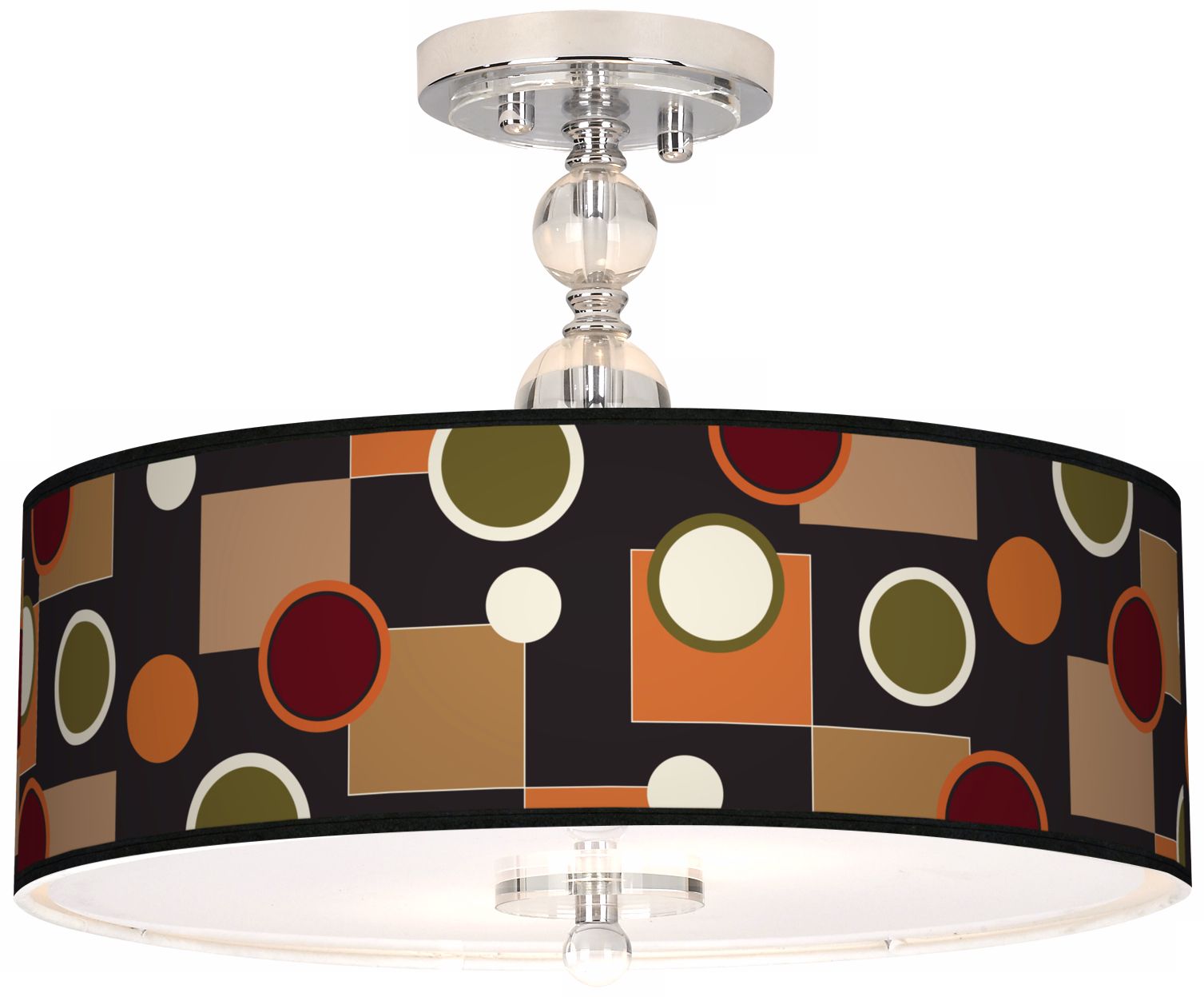 Retro Medley Giclee 16" Wide Semi-Flush Ceiling Light