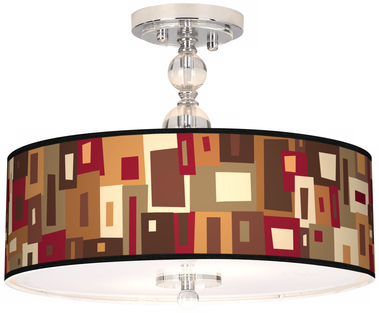 Earth Palette Giclee 16" Wide Semi-Flush Ceiling Light