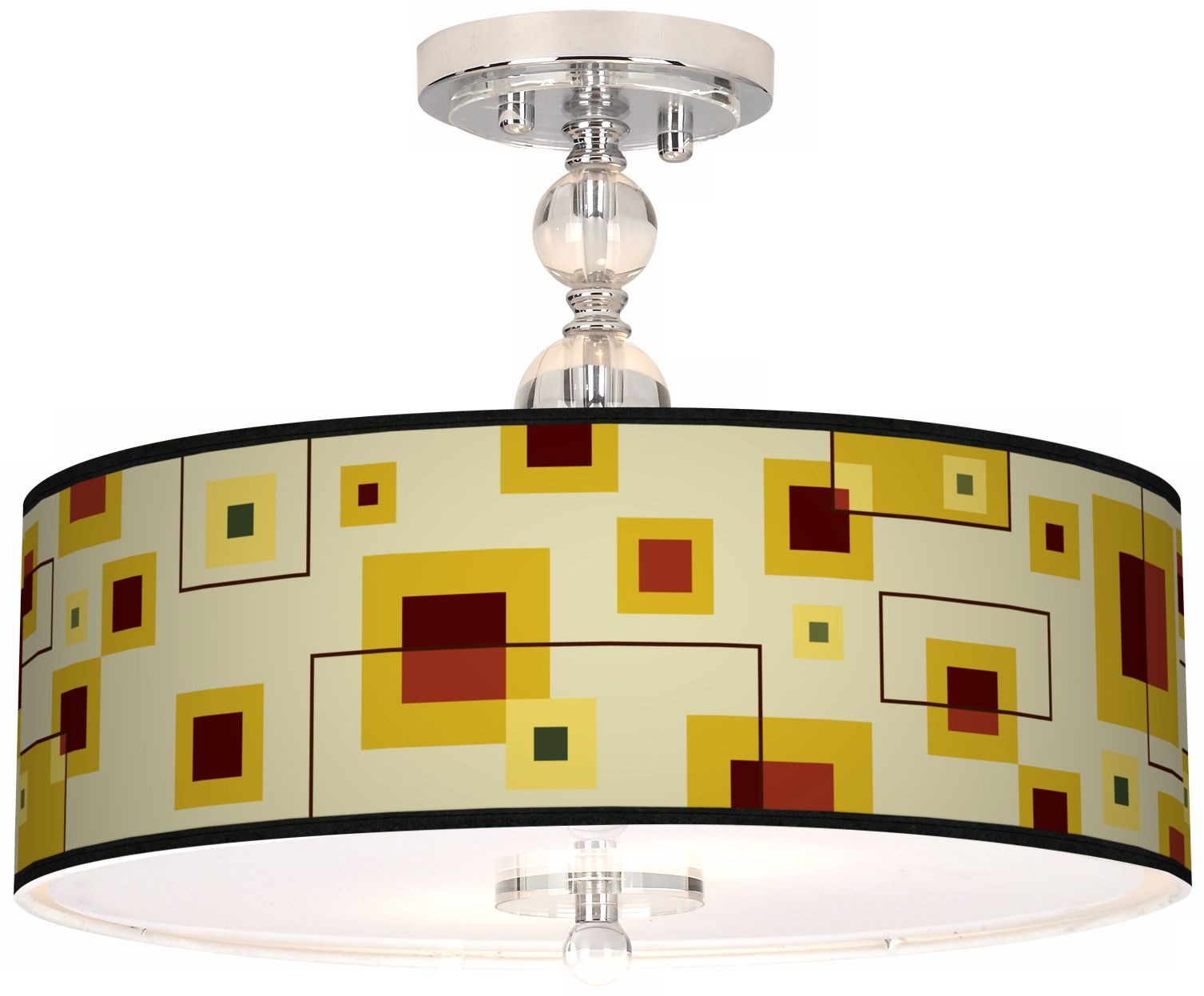 Windows Giclee 16" Wide Semi-Flush Ceiling Light