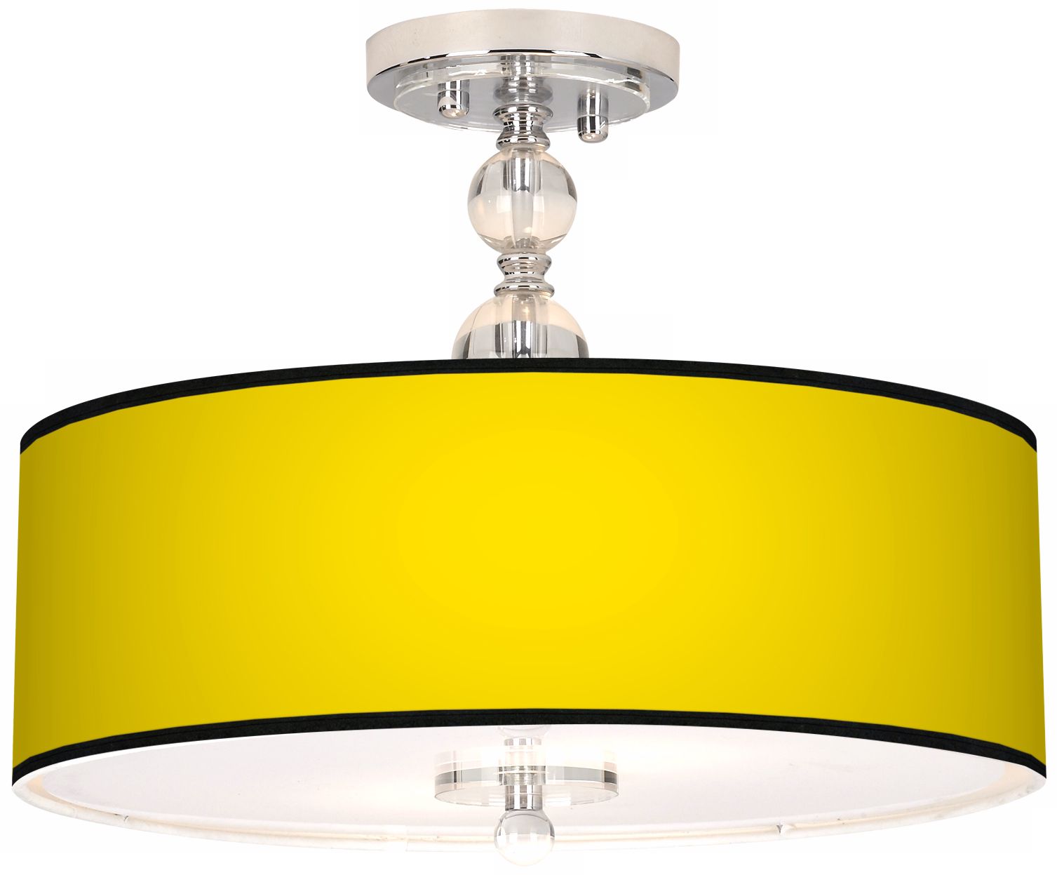 All Yellow Giclee 16" Wide Semi-Flush Ceiling Light