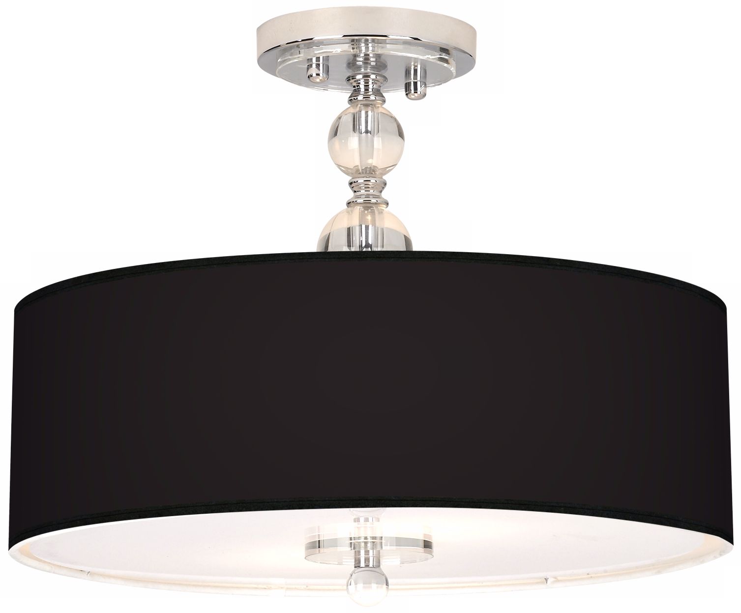 All Black Giclee 16" Wide Semi-Flush Ceiling Light