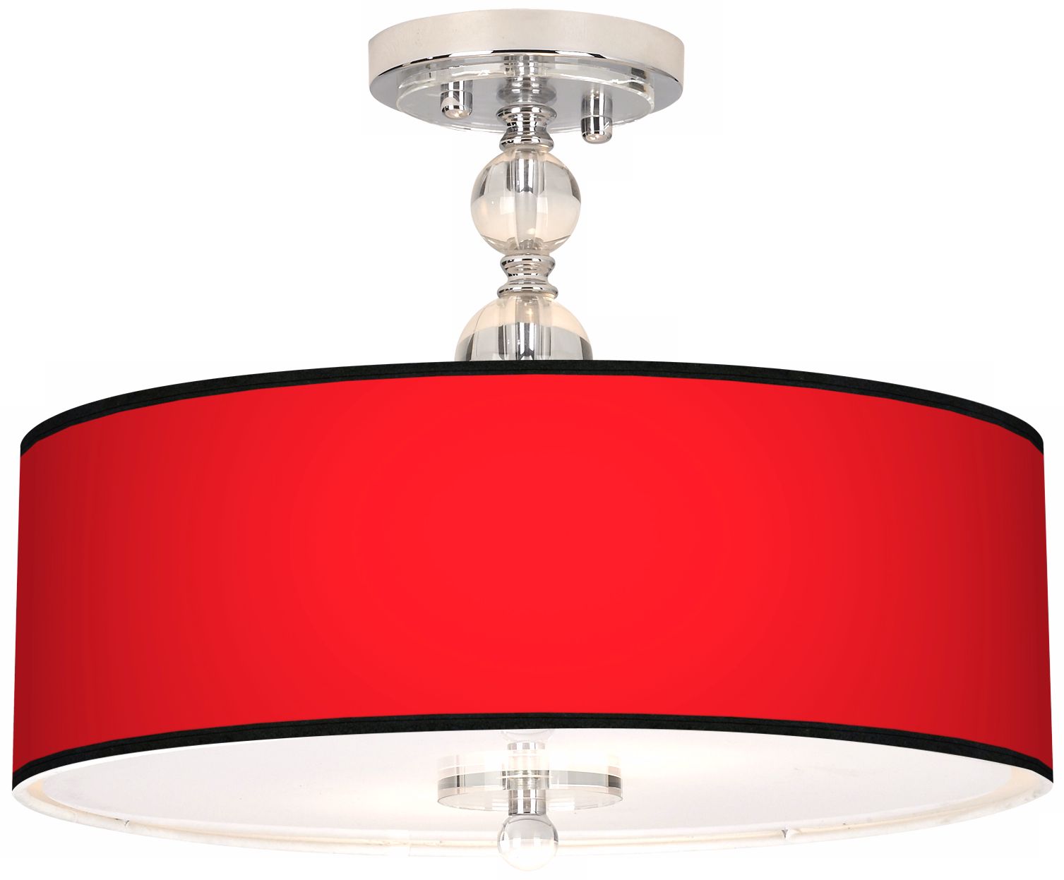 All Red Giclee 16" Wide Semi-Flush Ceiling Light
