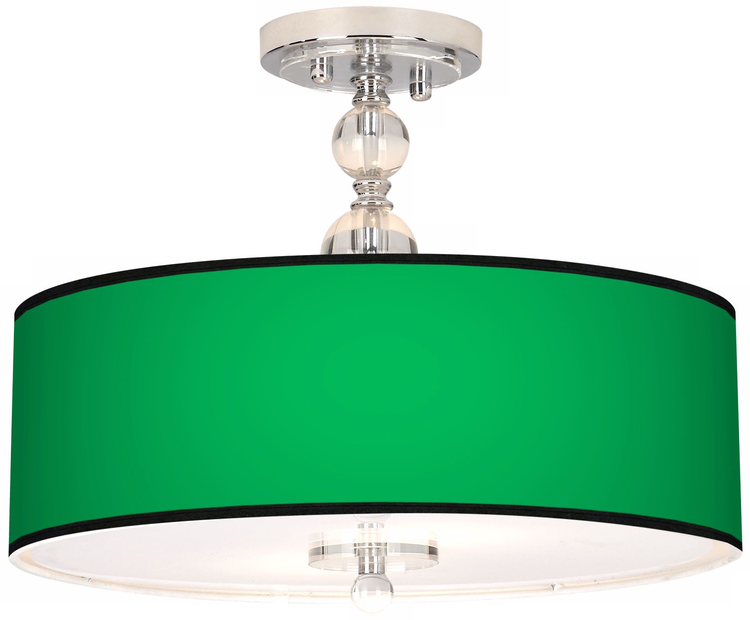 All Green Giclee 16" Wide Semi-Flush Ceiling Light