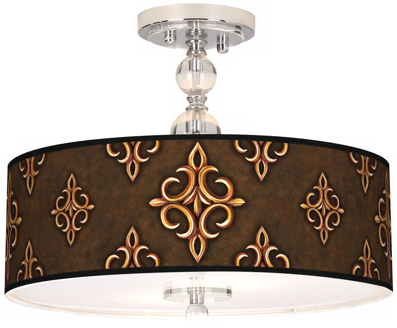 Estate Mocha Giclee 16" Wide Semi-Flush Ceiling Light