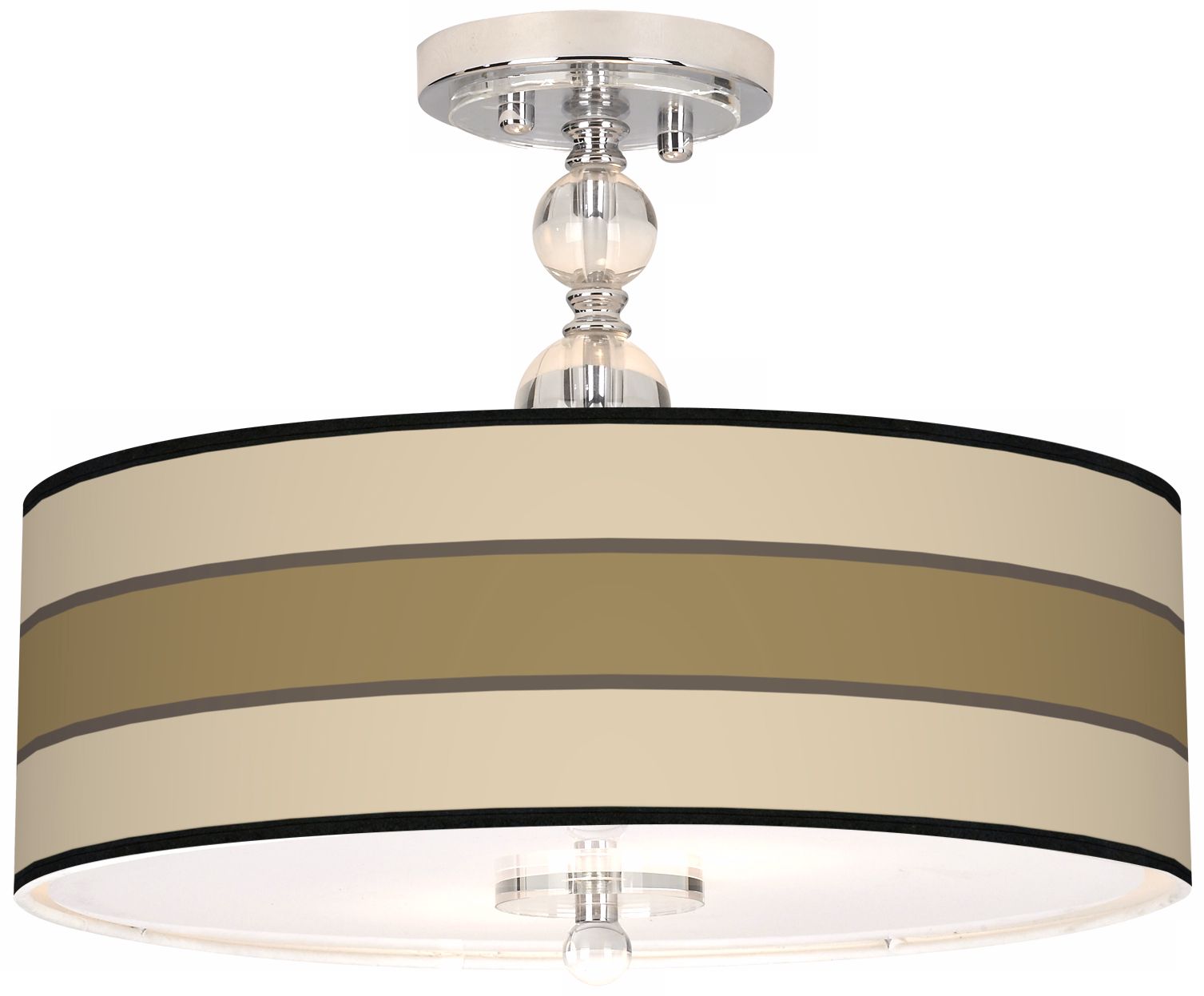 Tones Of Beige Giclee 16" Wide Semi-Flush Ceiling Light
