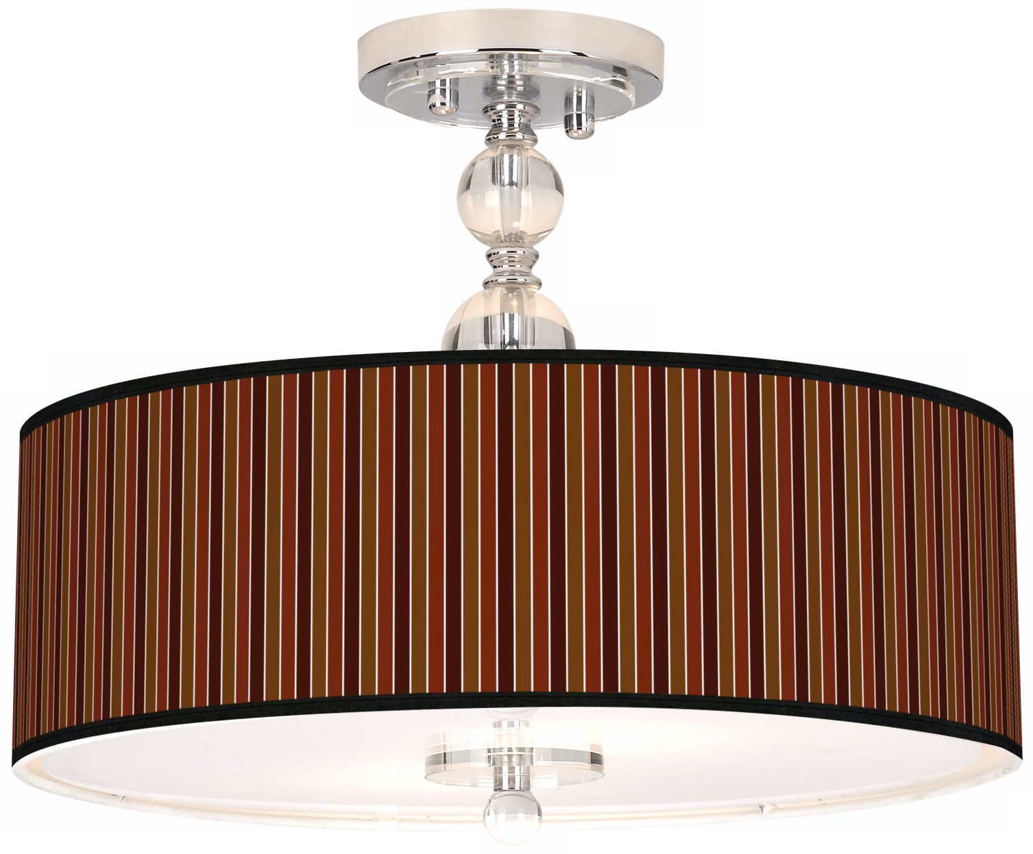 Cinnamon Stripes Giclee 16" Wide Semi-Flush Ceiling Light
