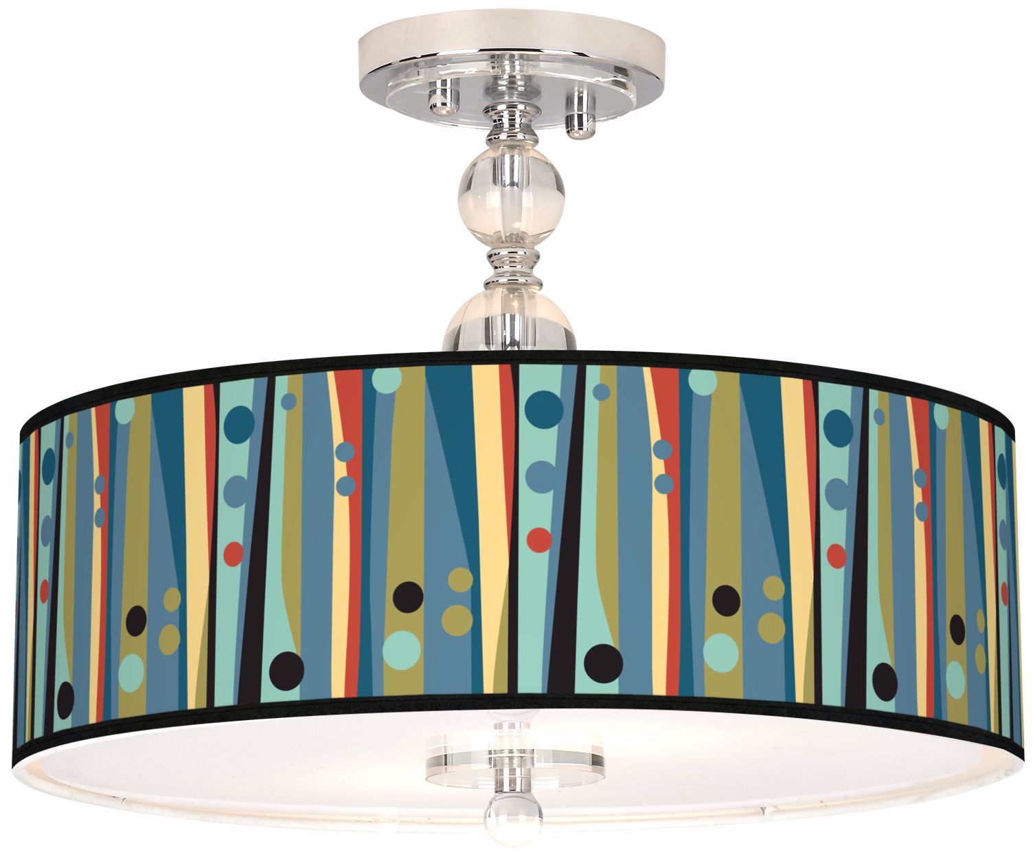 Pastel Dots Vertical 16" Wide Semi-Flush Ceiling Light