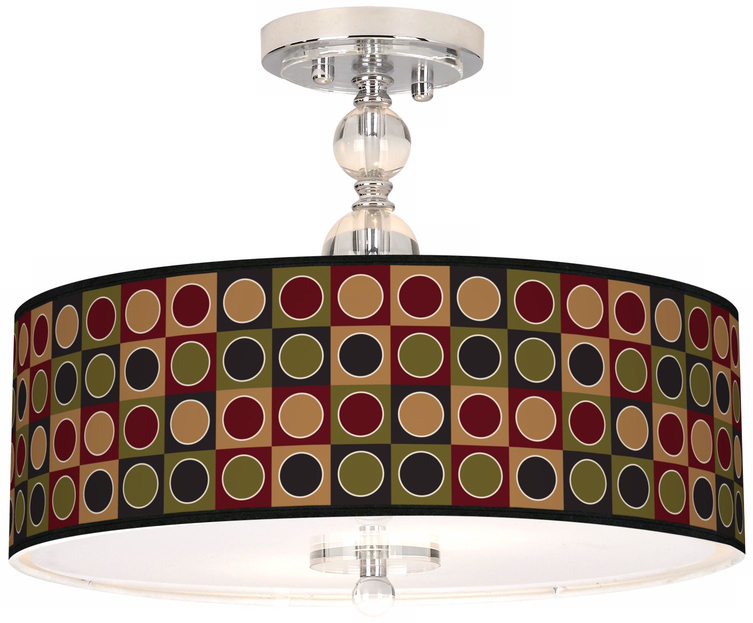 Forest Dotted Squares 16 Wide Semi Flush Ceiling Light N7956 P9955