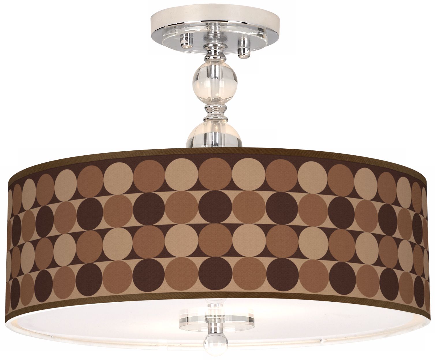 Sienna Grey Circles Giclee 16" Wide Semi-Flush Ceiling Light