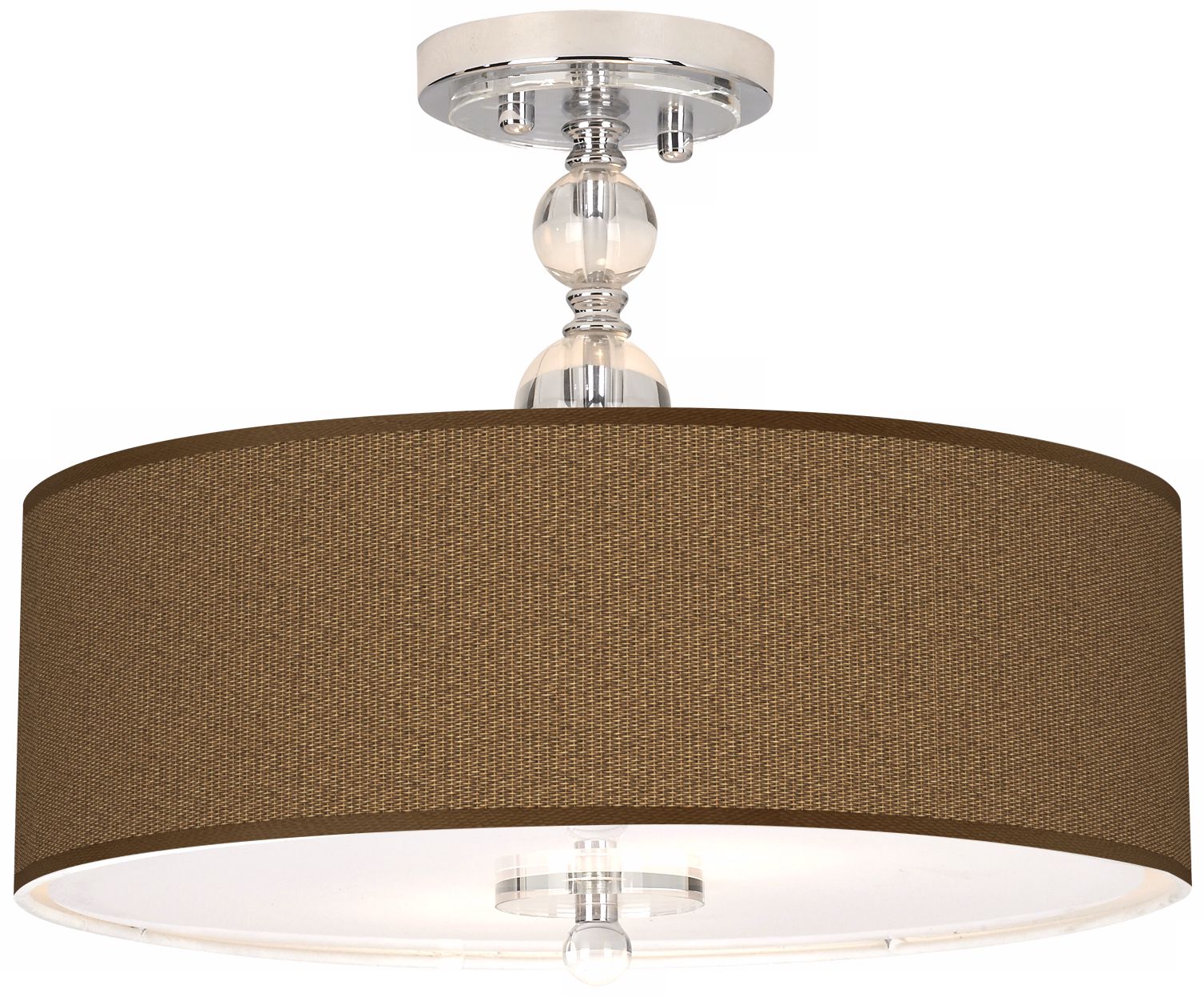 Khaki Giclee 16" Wide Semi-Flush Ceiling Light