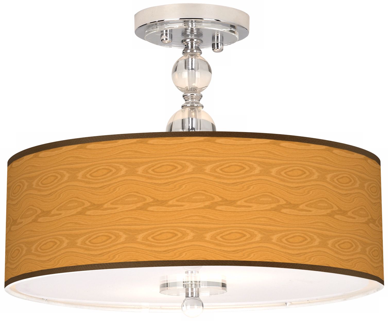 Wood Grain Giclee 16" Wide Semi-Flush Ceiling Light