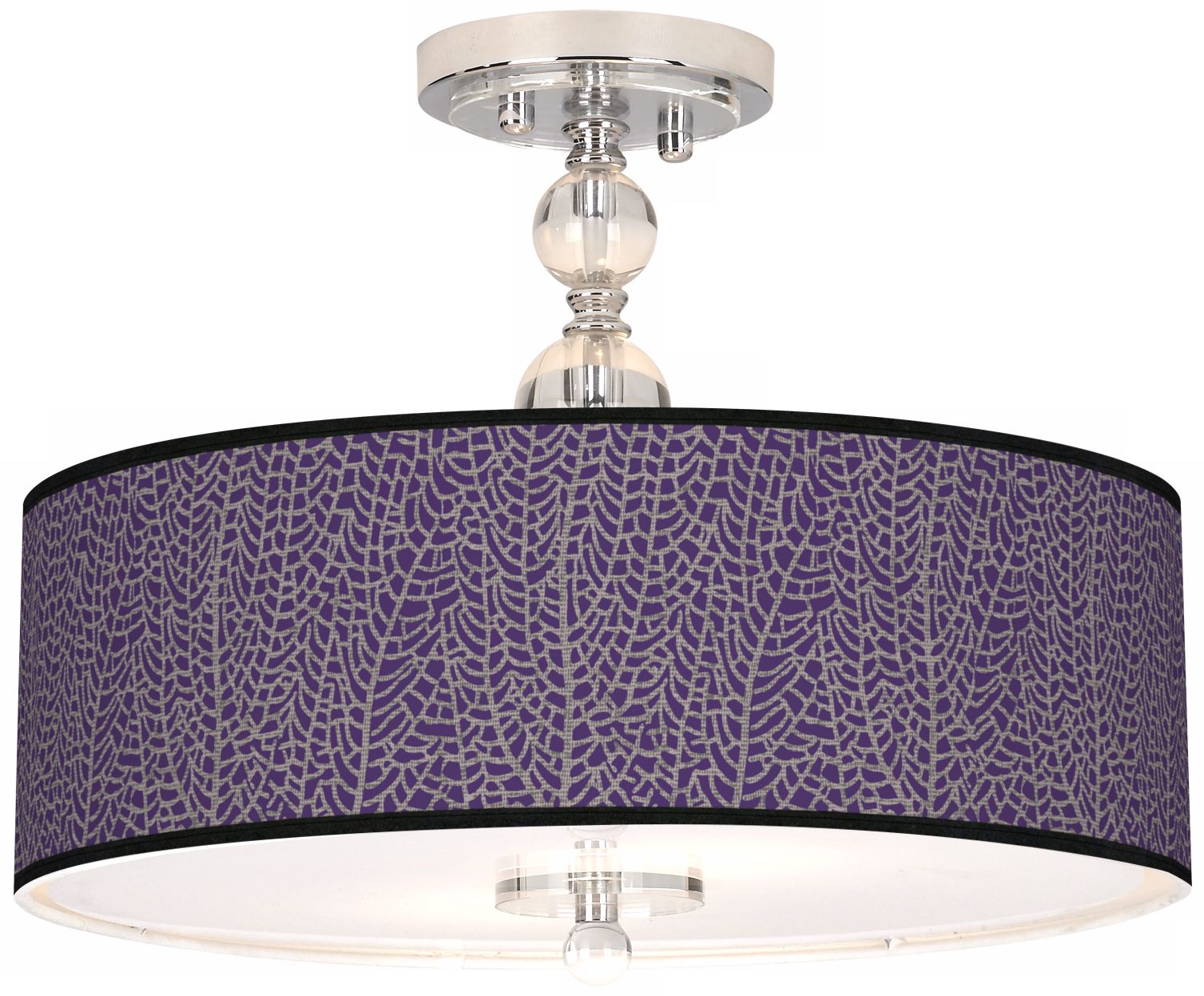 Stacy Garcia Seafan Rich Plum 16" Semi-Flush Ceiling Light