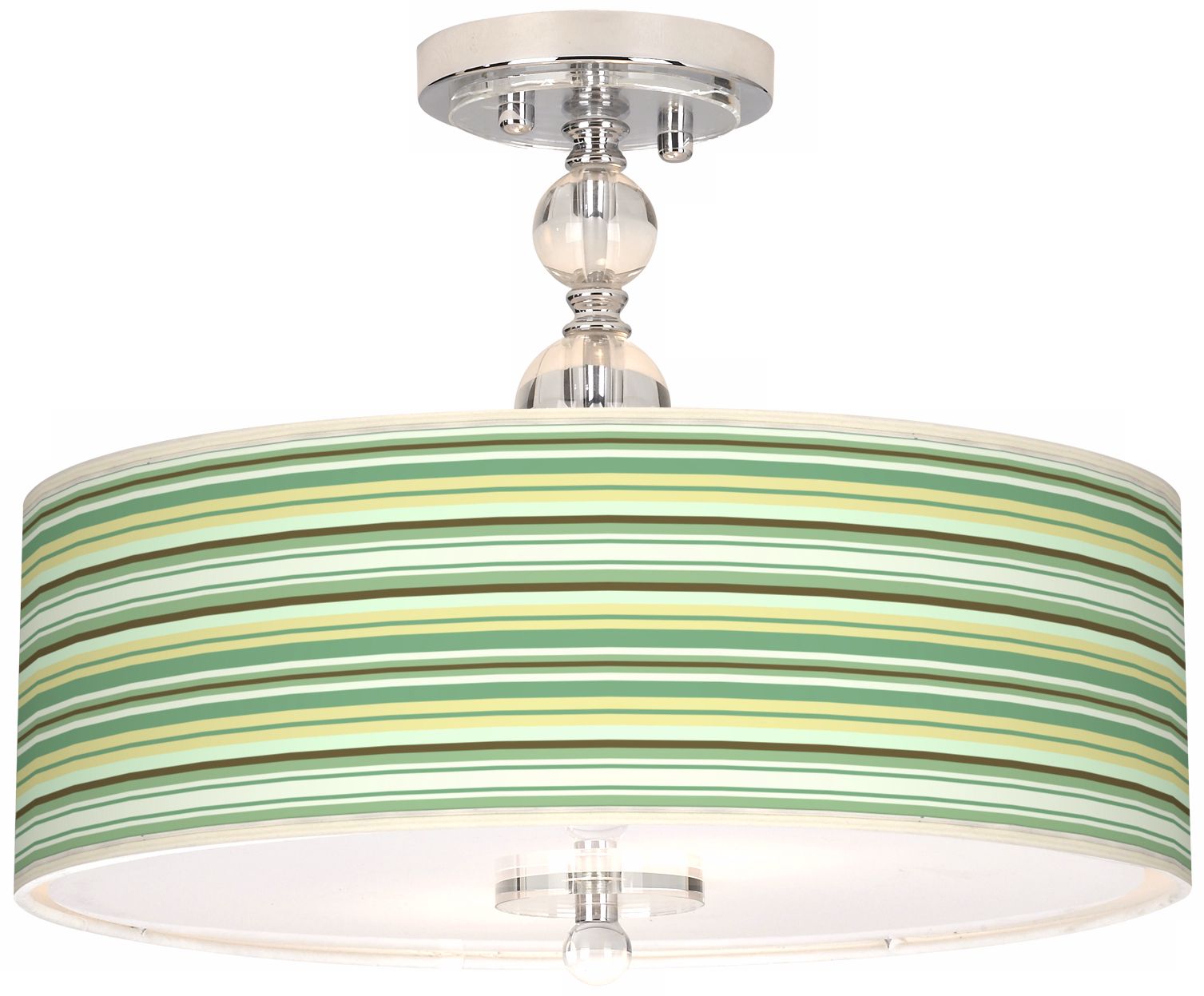 Lexington Stripe Giclee 16" Wide Semi-Flush Ceiling Light