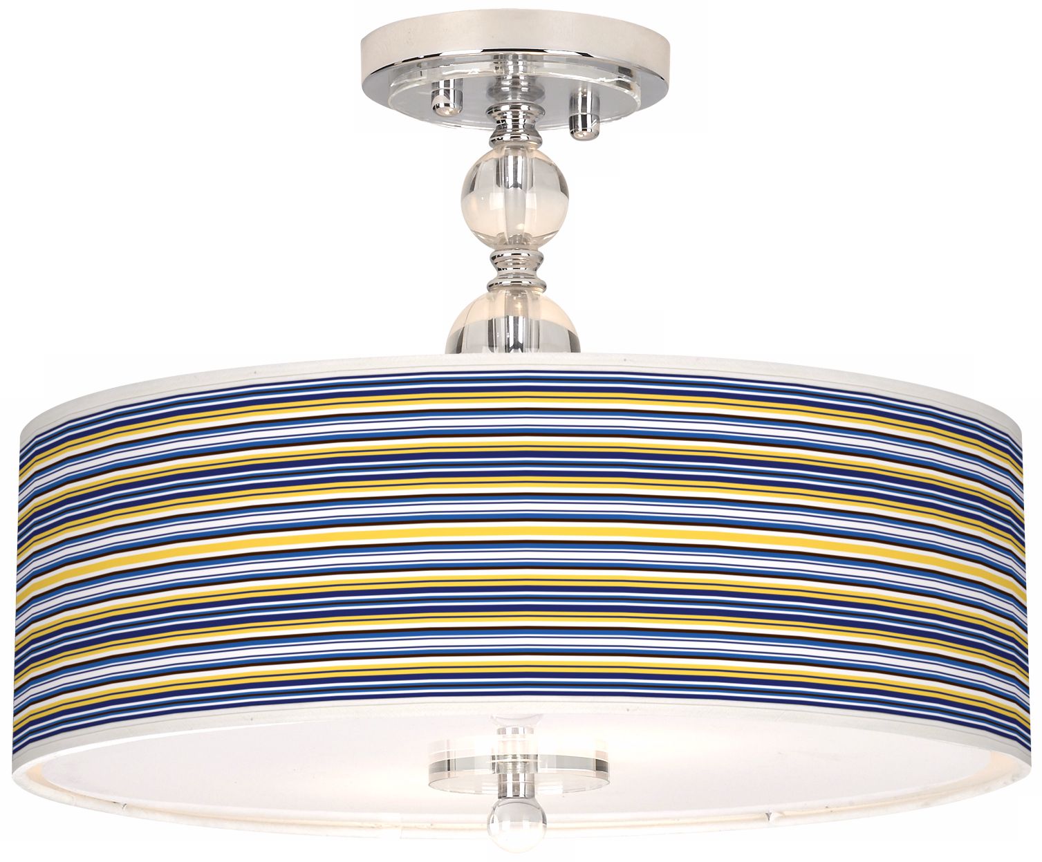 Charleston Stripes Giclee 16" Wide Semi-Flush Ceiling Light