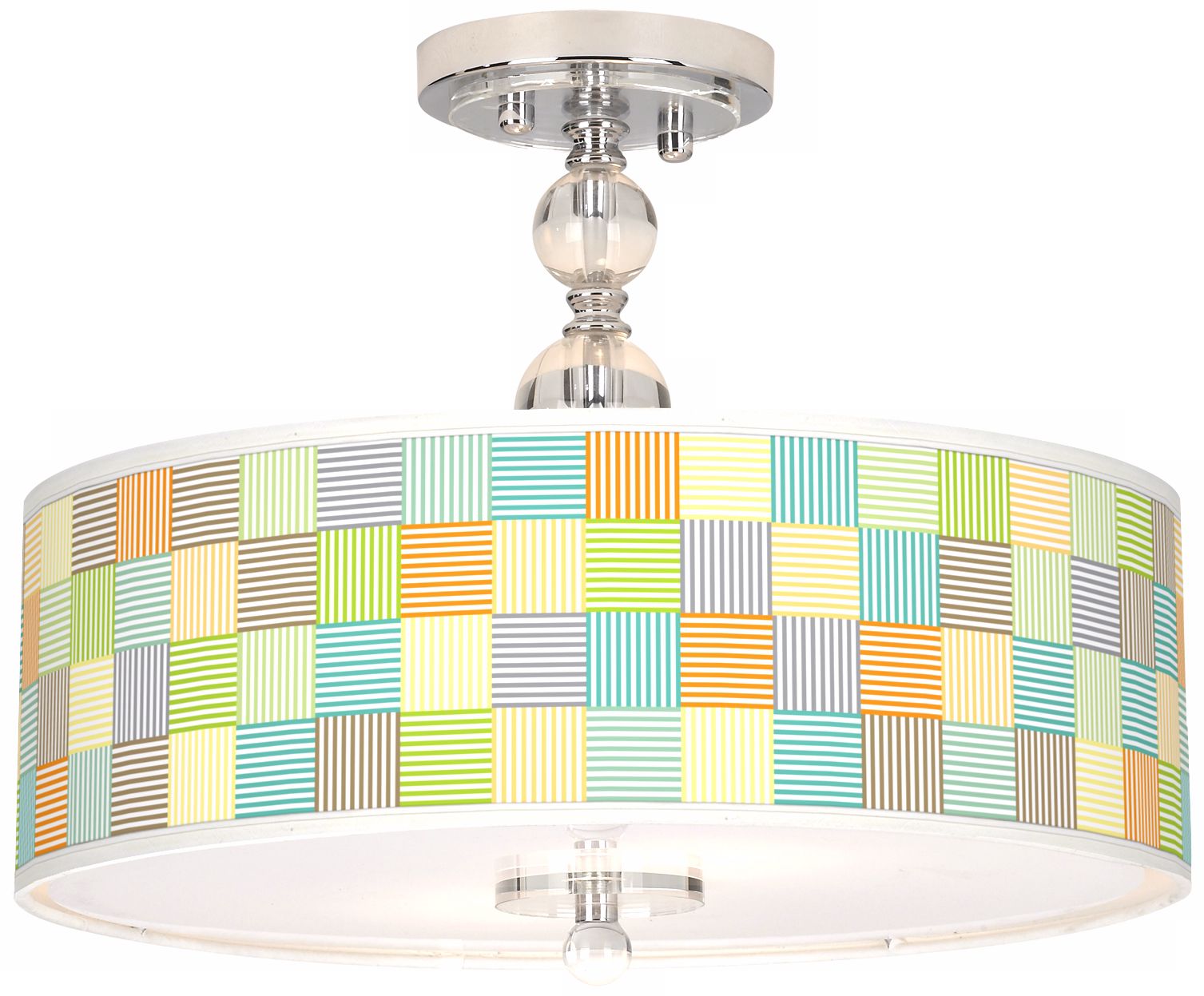 Pixel Light Giclee 16" Wide Semi-Flush Ceiling Light