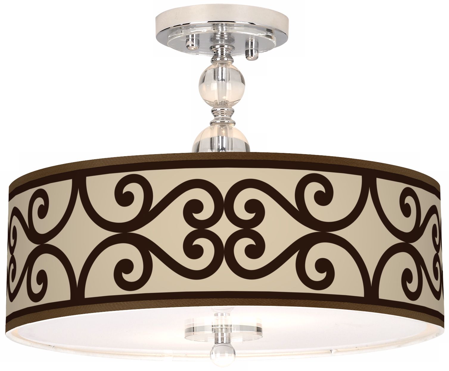 Cambria Scroll Giclee 16" Wide Semi-Flush Ceiling Light