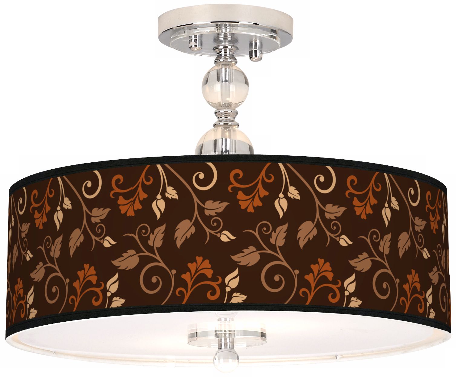 Foliage Giclee 16" Wide Semi-Flush Ceiling Light