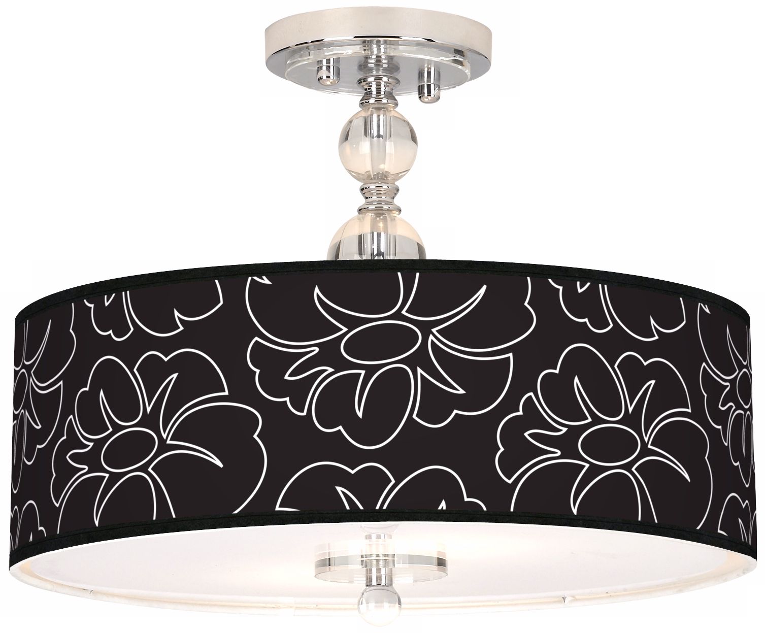 Summer Silhouette Giclee 16" Wide Semi-Flush Ceiling Light