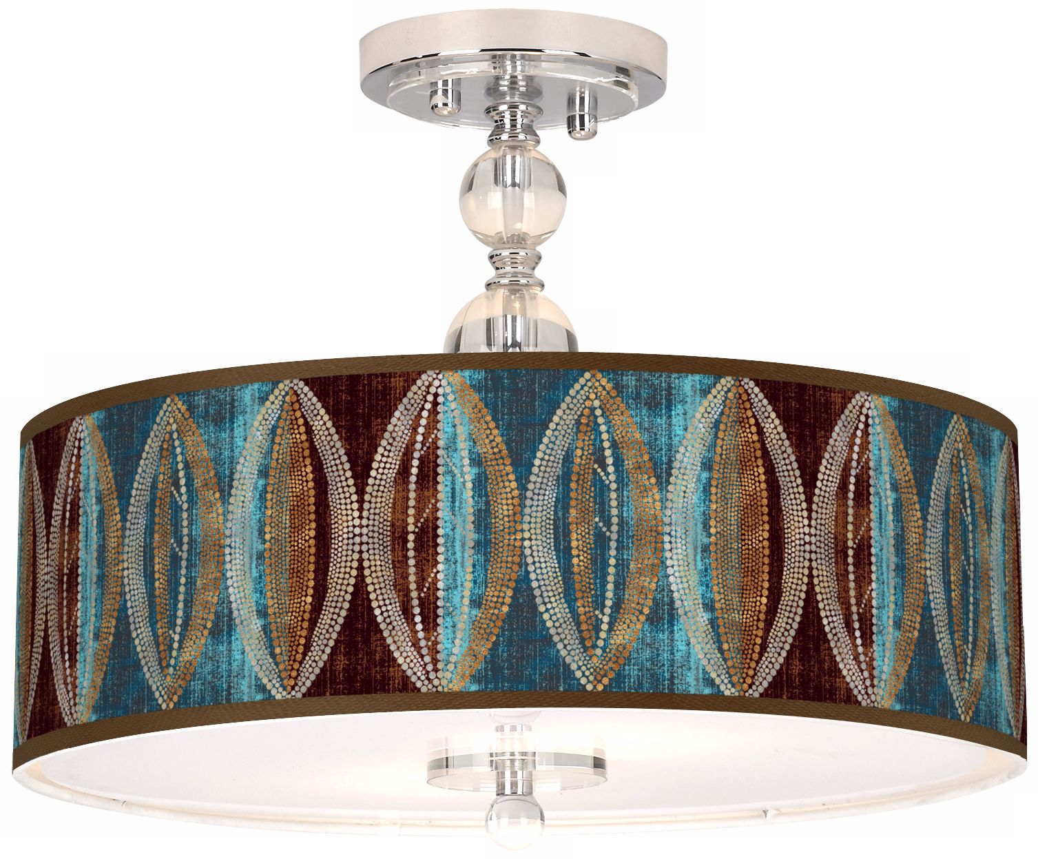 Stacy Garcia Pearl Leaf Peacock 16" Wide Ceiling Light