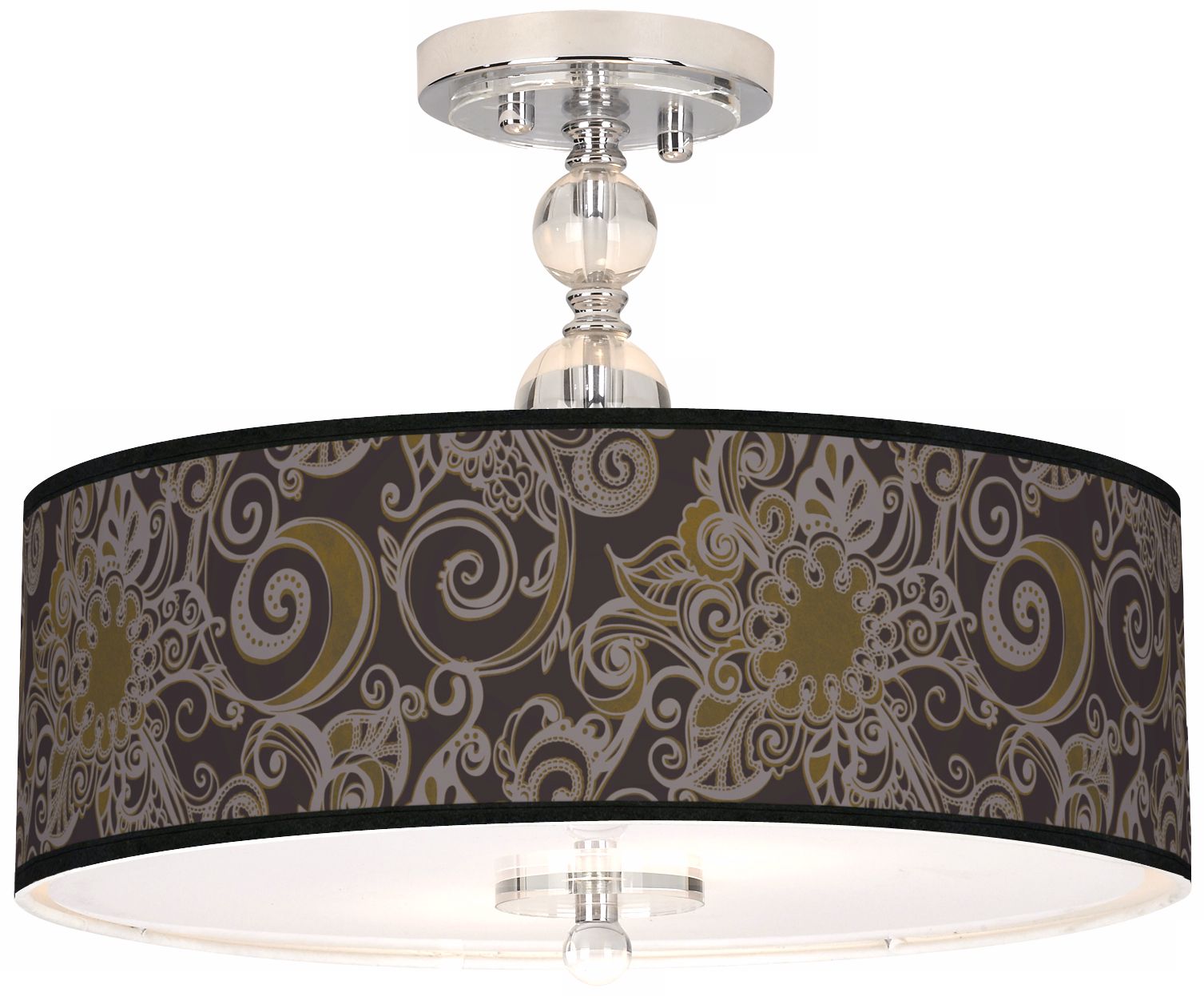 Stacy Garcia Ornament Metal 16" Semi-Flush Ceiling Light