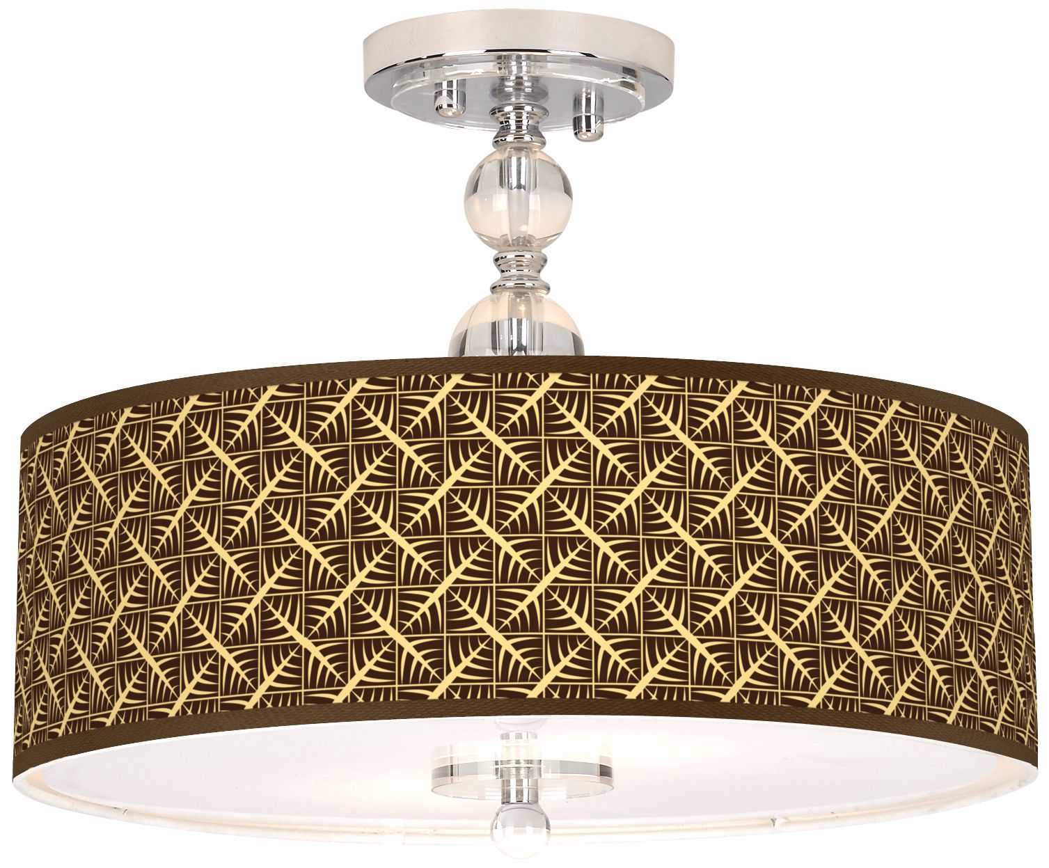 Tan Wailia Giclee 16" Wide Semi-Flush Ceiling Light