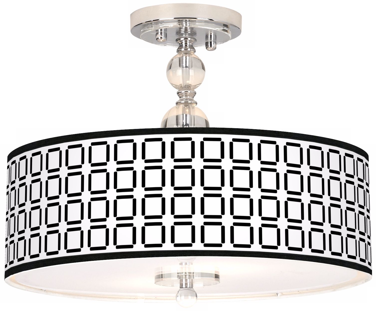 Open Grid Giclee 16" Wide Semi-Flush Ceiling Light