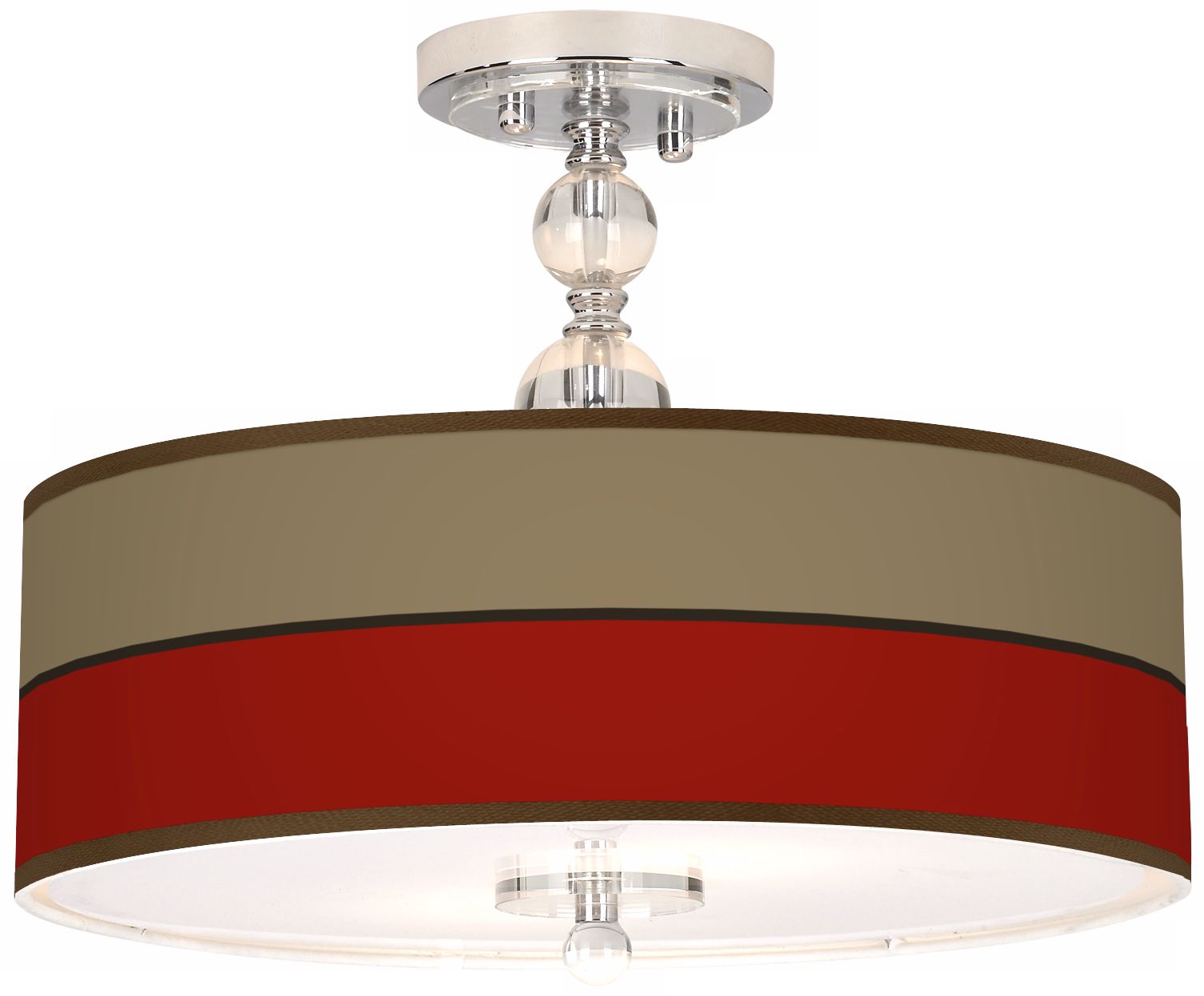 Empire Red Giclee 16" Wide Semi-Flush Ceiling Light