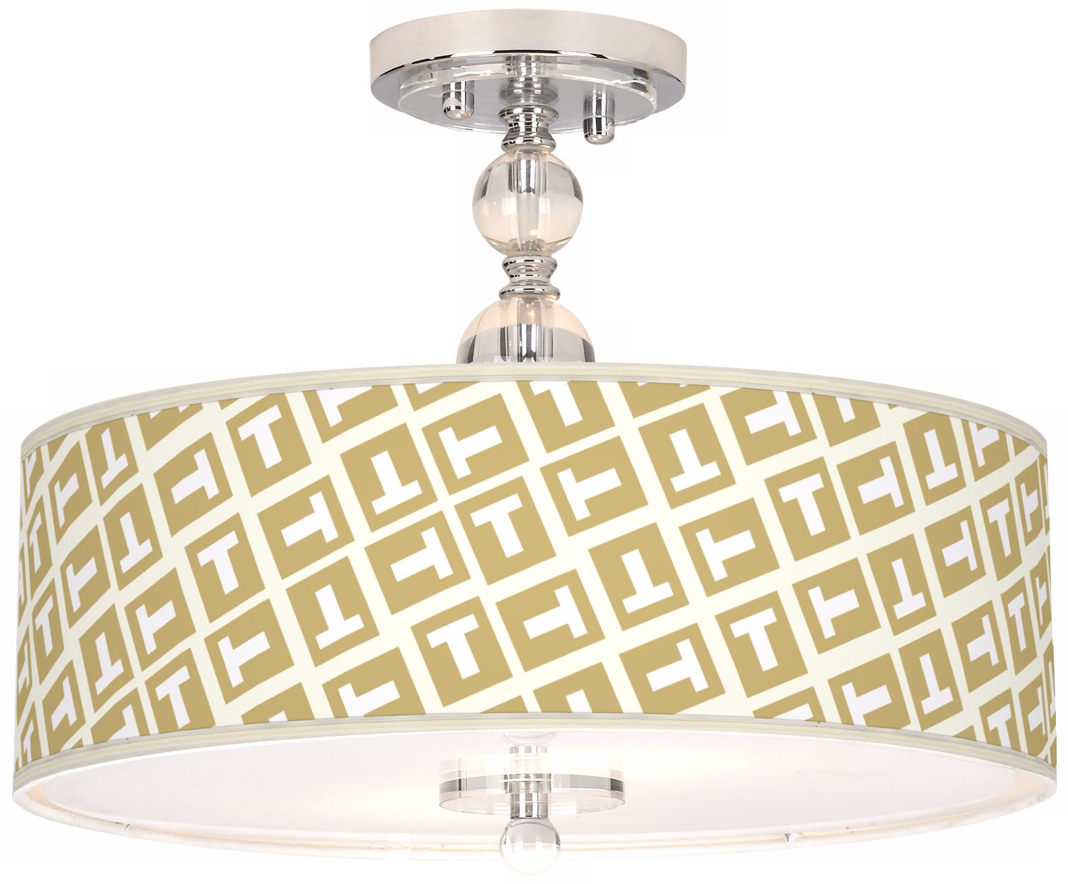 Tee Tumble Giclee 16" Wide Semi-Flush Ceiling Light