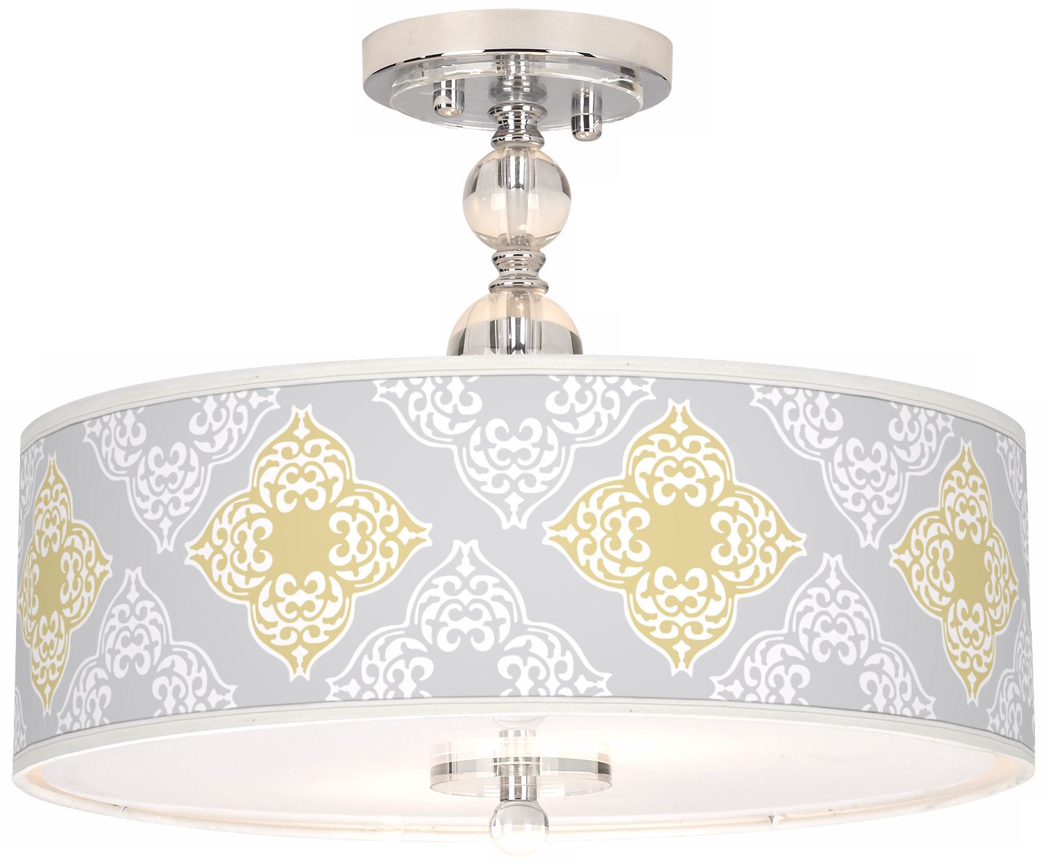 Aster Grey Giclee 16" Wide Semi-Flush Ceiling Light