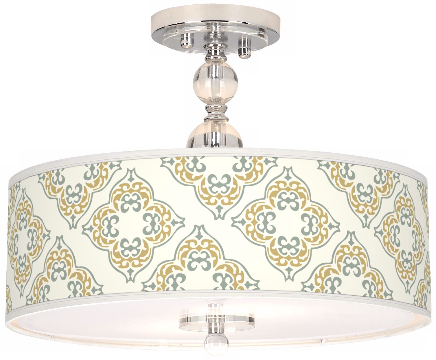 Aster Ivory Giclee 16" Wide Semi-Flush Ceiling Light