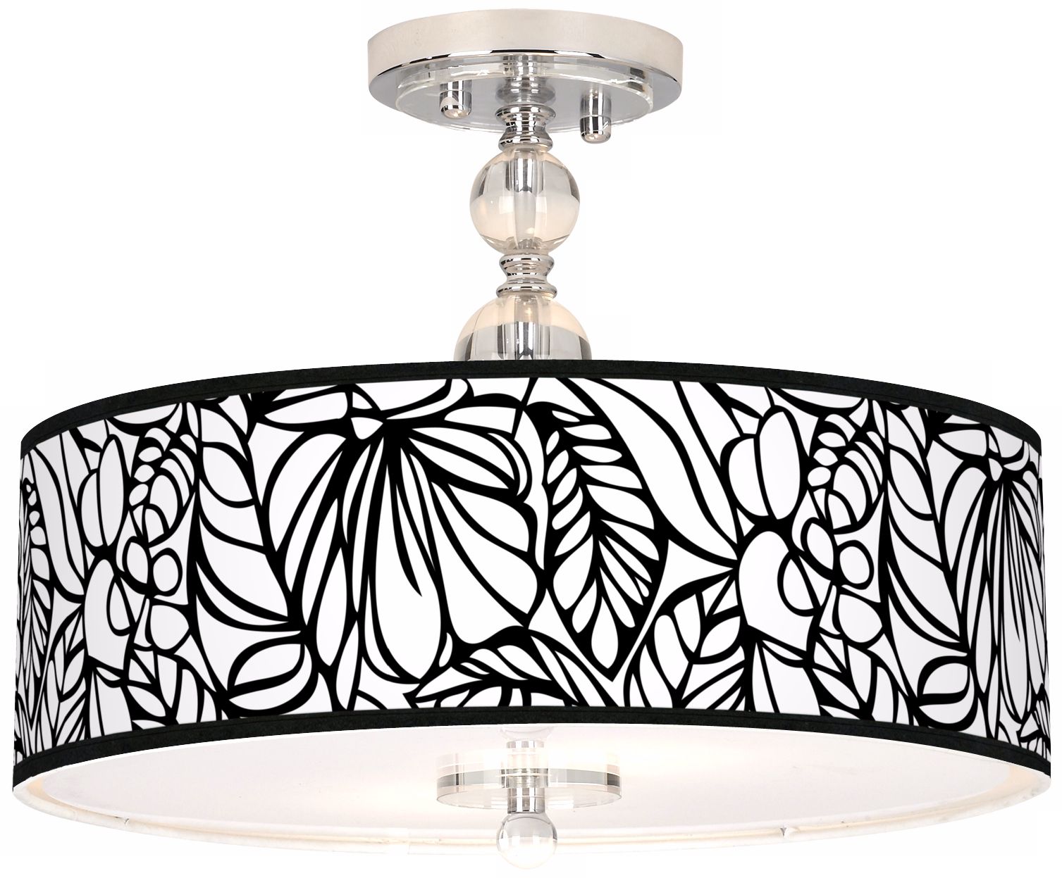Jungle Moon Giclee 16" Wide Semi-Flush Ceiling Light