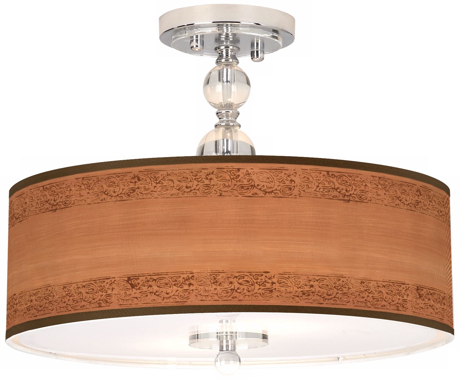 Paisley Trim Giclee 16" Wide Semi-Flush Ceiling Light
