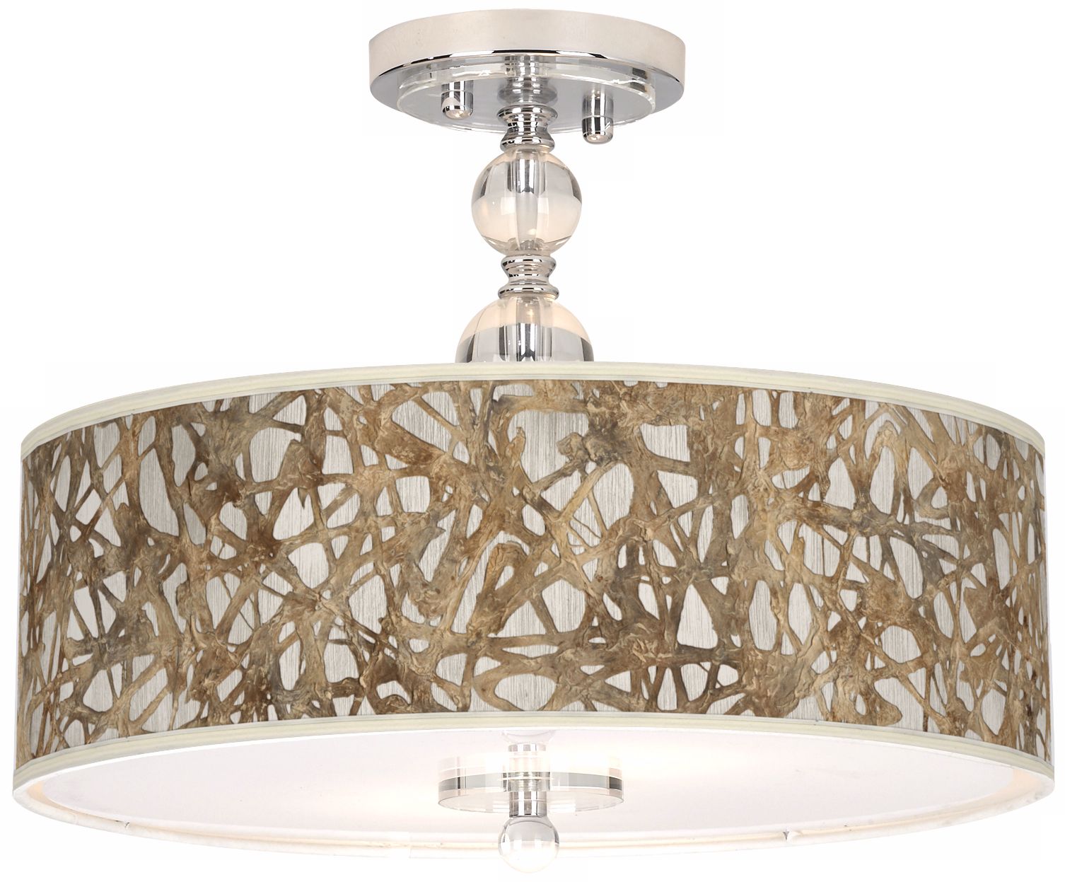Organic Nest Giclee 16" Wide Semi-Flush Ceiling Light
