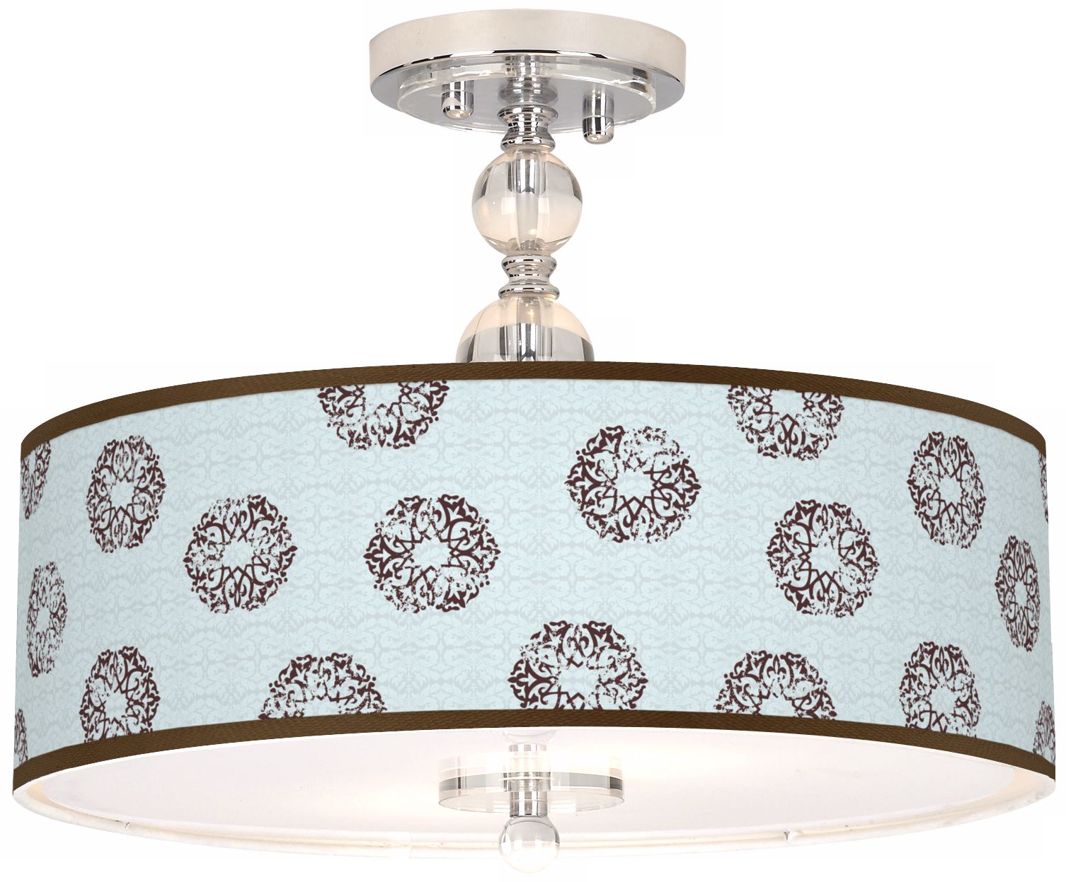 Weathered Medallion Giclee 16" Wide Semi-Flush Ceiling Light