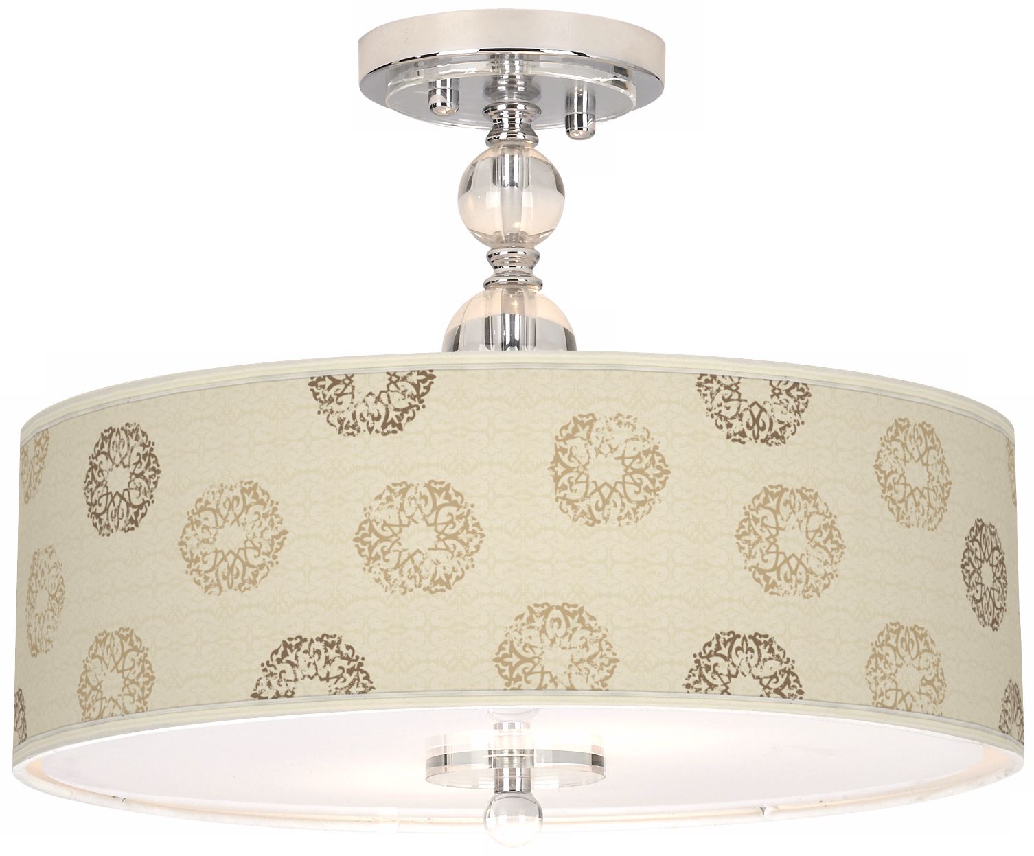 Sand Medallion Giclee 16" Wide Semi-Flush Ceiling Light