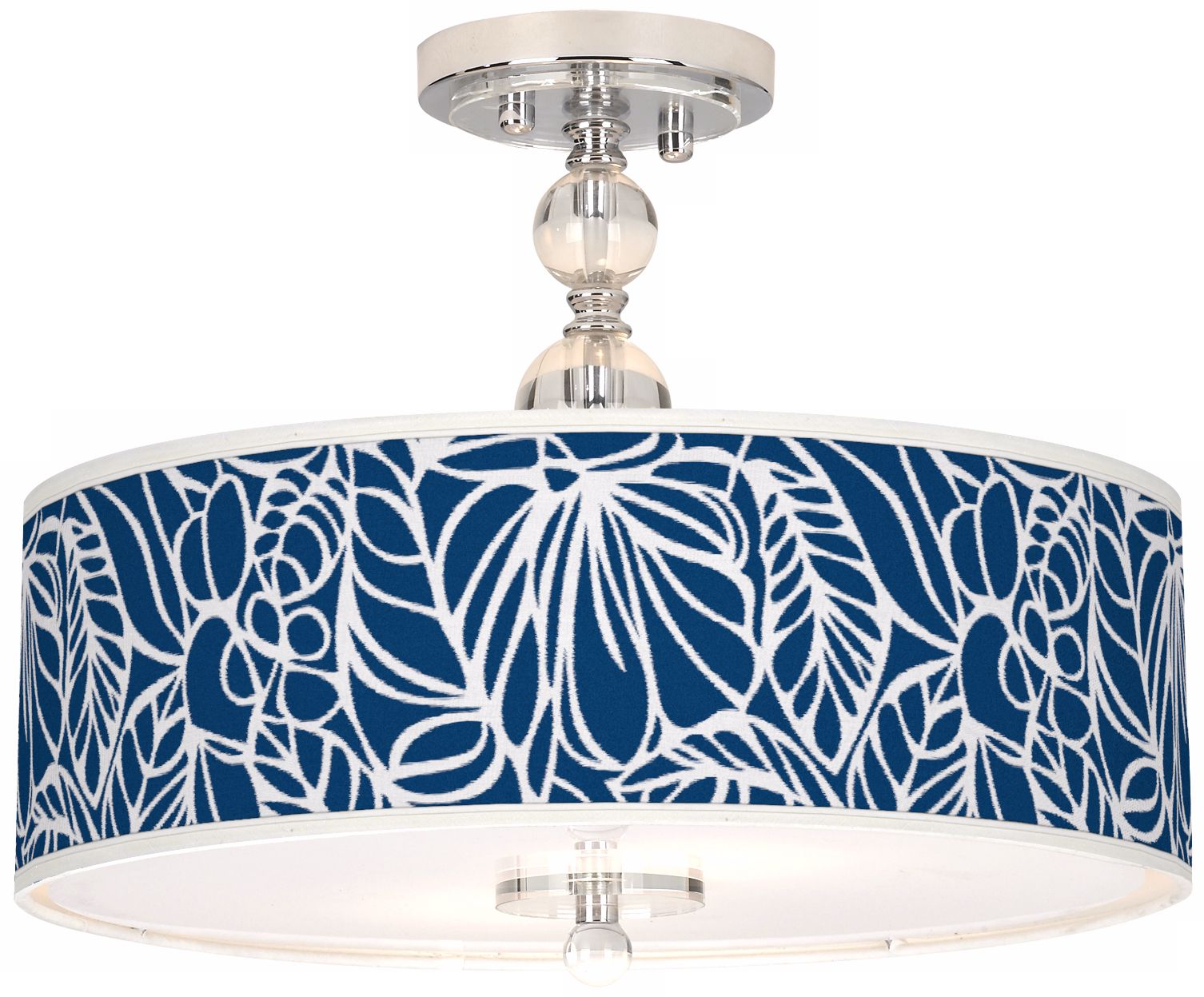Jungle Rain Giclee 16" Wide Semi-Flush Ceiling Light
