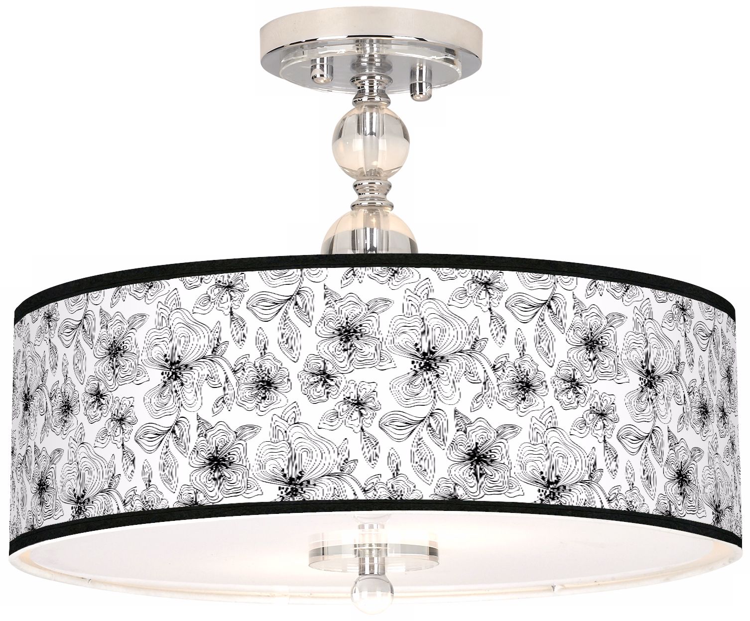Stacy Garcia Linear Floral 16" Wide Semi-Flush Ceiling Light