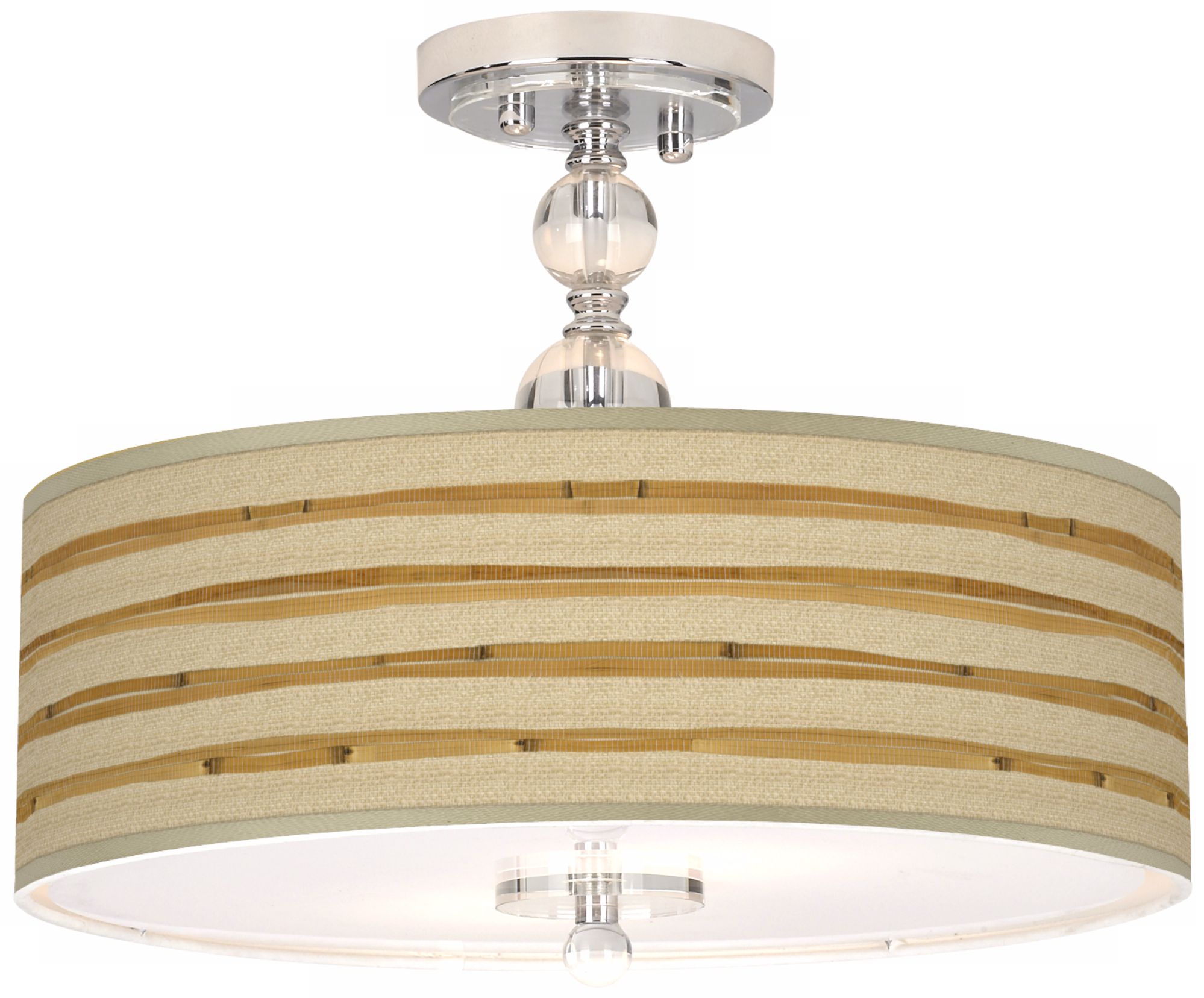 Bamboo Wrap Giclee 16" Wide Semi-Flush Ceiling Light