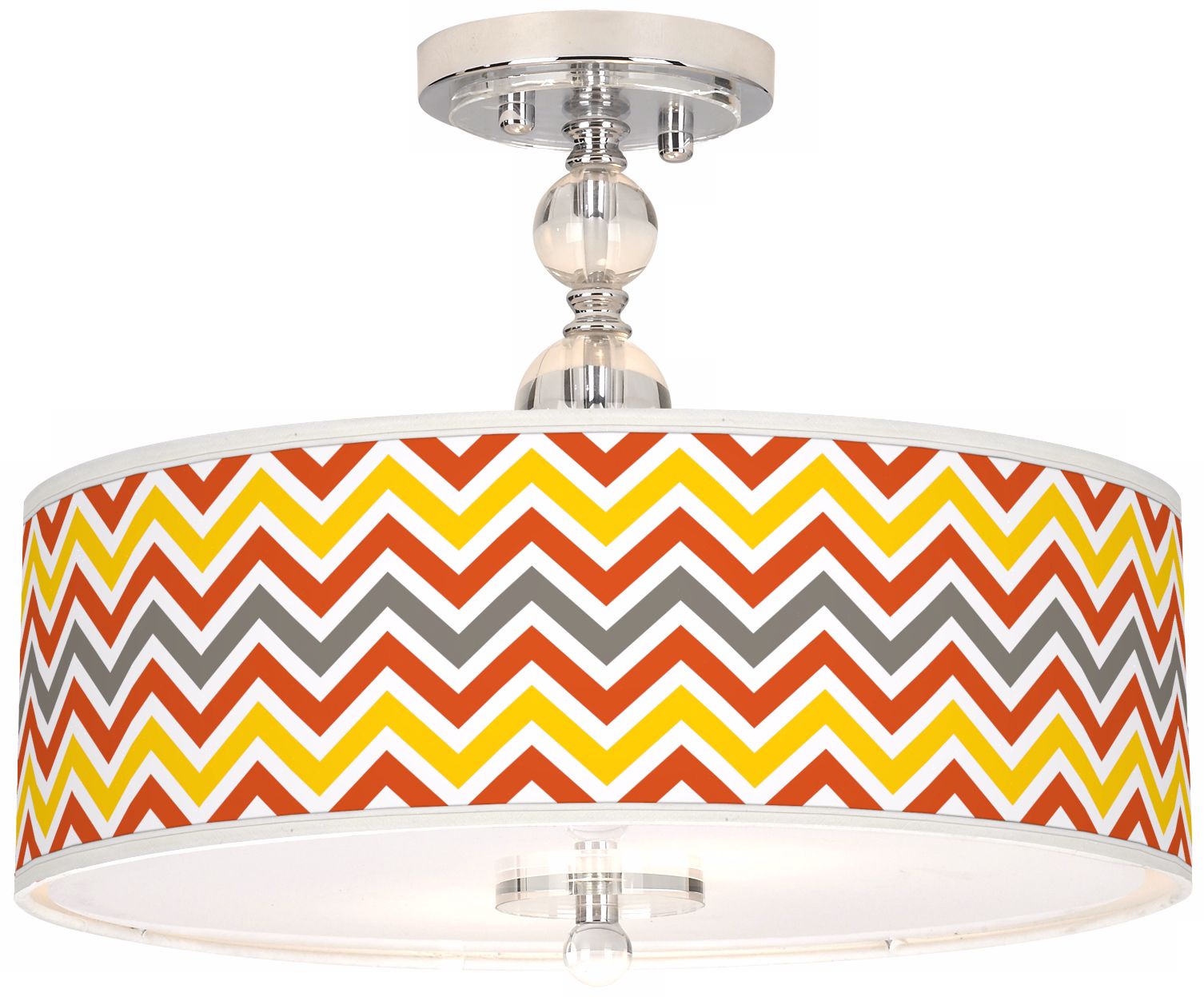 Flame Zig Zag Giclee 16" Wide Semi-Flush Ceiling Light