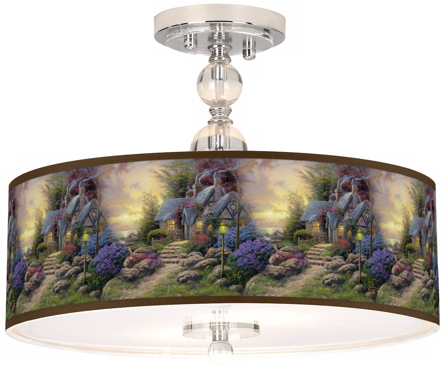 Thomas Kinkade Seaside Hideaway 16" Ceiling Light