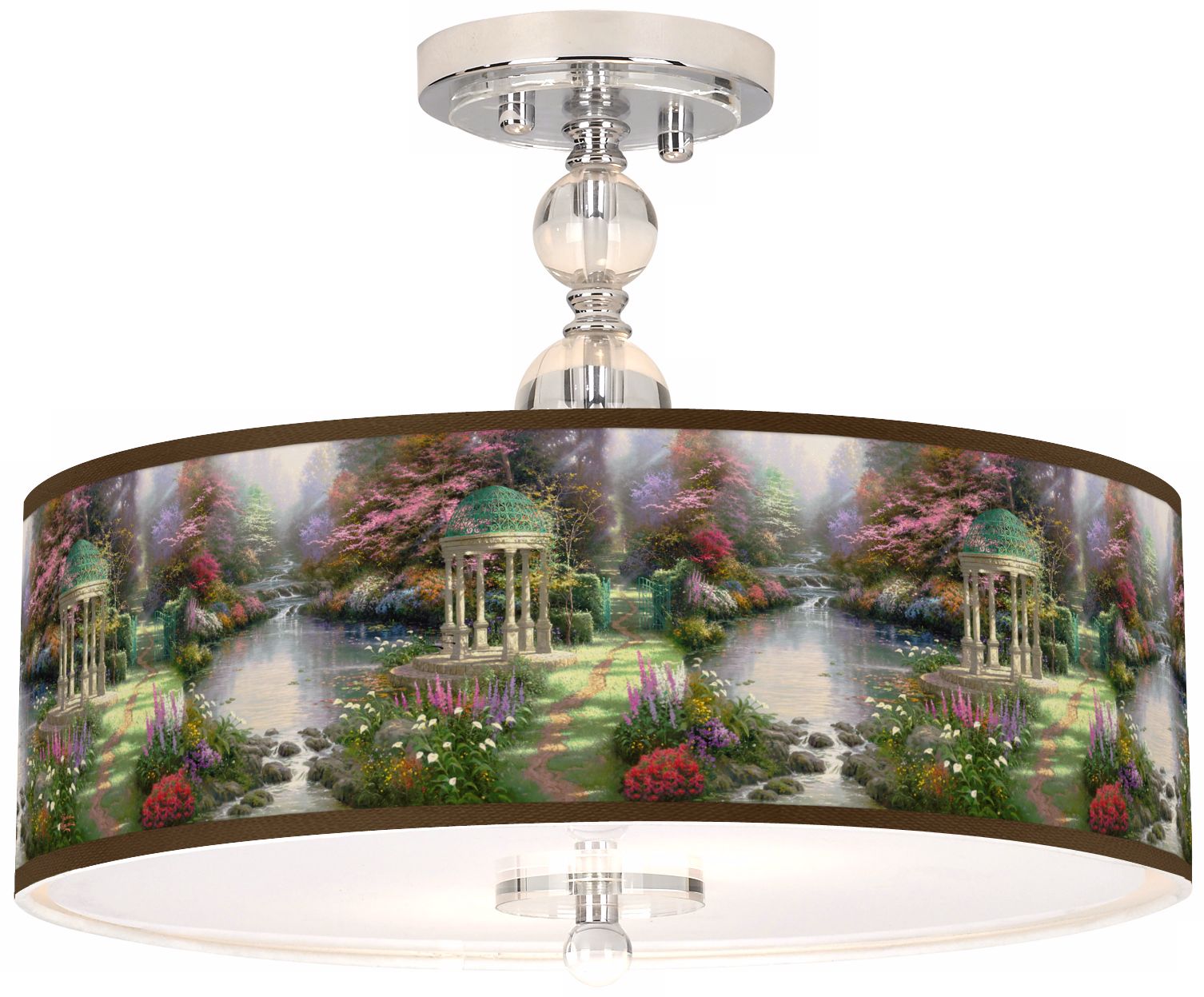 Thomas Kinkade The Garden of Prayer 16" Ceiling Light