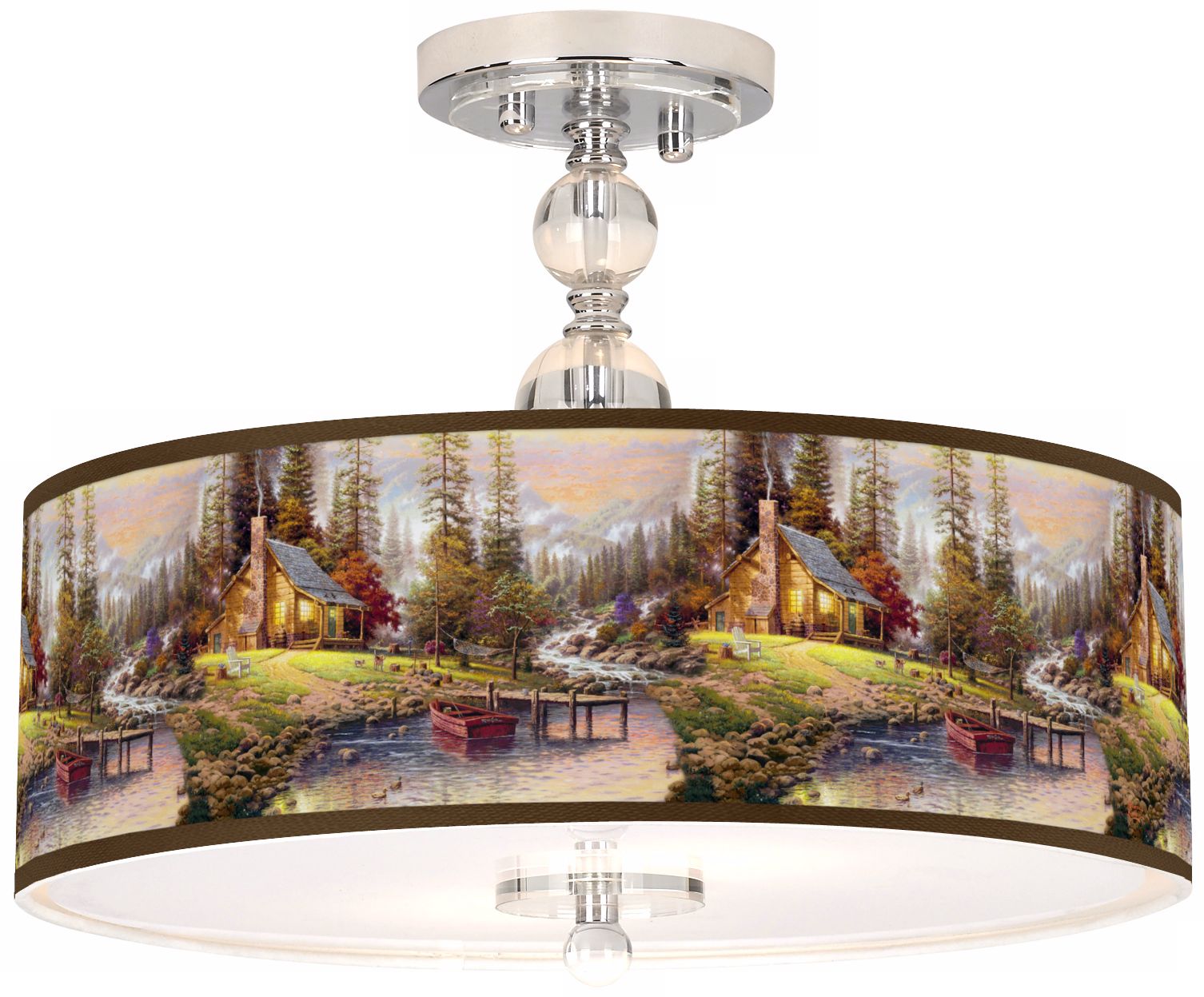 Thomas Kinkade A Peaceful Retreat 16" Ceiling Light