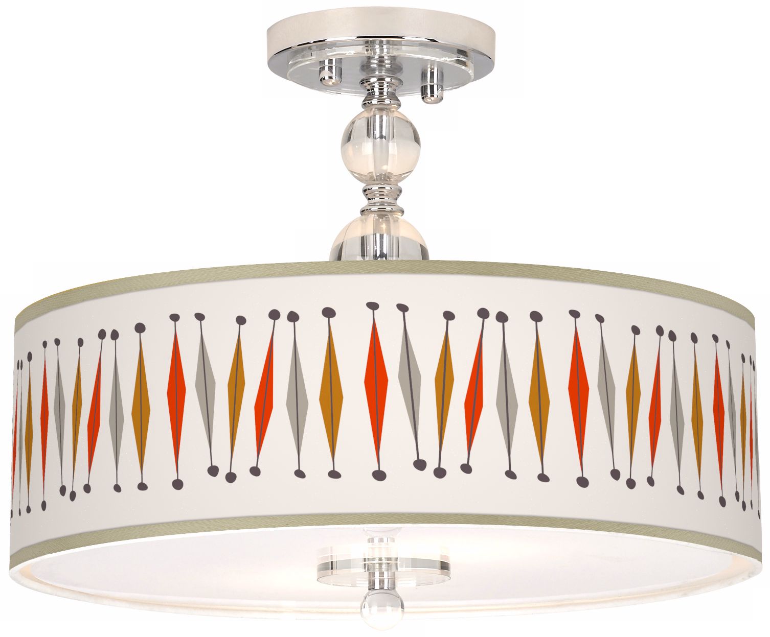 Tremble Giclee 16" Wide Semi-Flush Ceiling Light